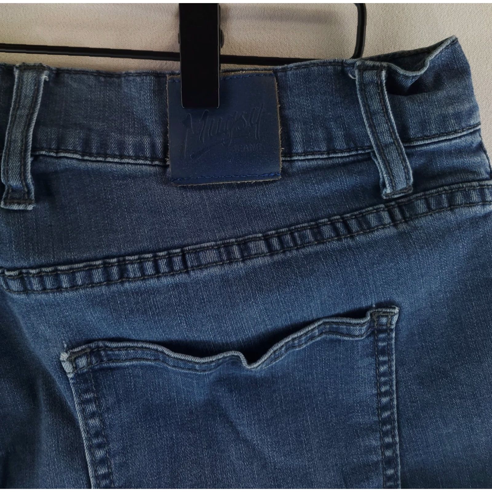 Vintage Mugsy Lake Shore Blue Jeans Mens 33x33 Blue Stretch Straight Regular 33 Inseam Mens Size US 33 - 2 Thumbnail