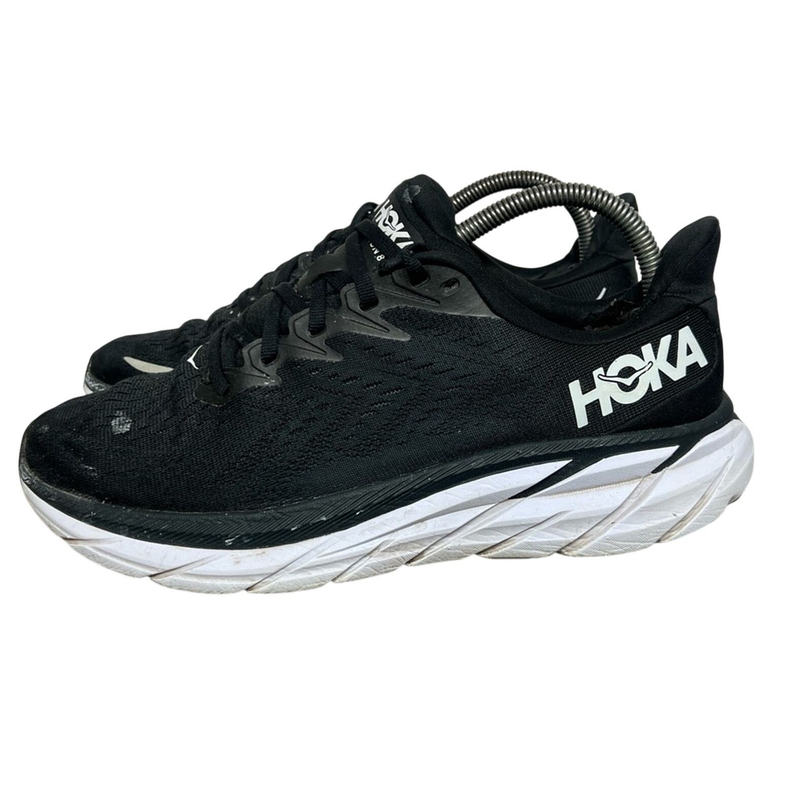 Hoka Hoka One One Clifton 8 Shoes Black White Running Women Size US 9 / IT 39 - 1 Thumbnail