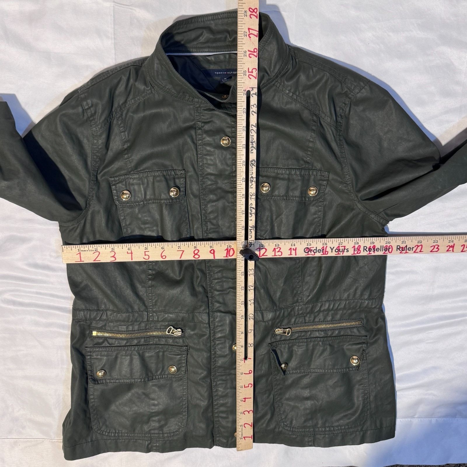Tommy Hilfiger Tommy Hilfiger Lightweight Olive Green Waxed Utility Militar Size XL / US 12-14 / IT 48-50 - 6 Thumbnail