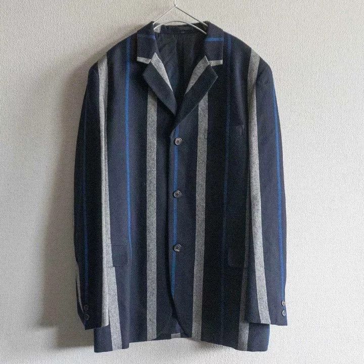 Yohji Yamamoto Yohji Yamamoto 1990s Wool Striped Suit Set by Yohji Yamamo Size US 32 / EU 48 - 2 Thumbnail