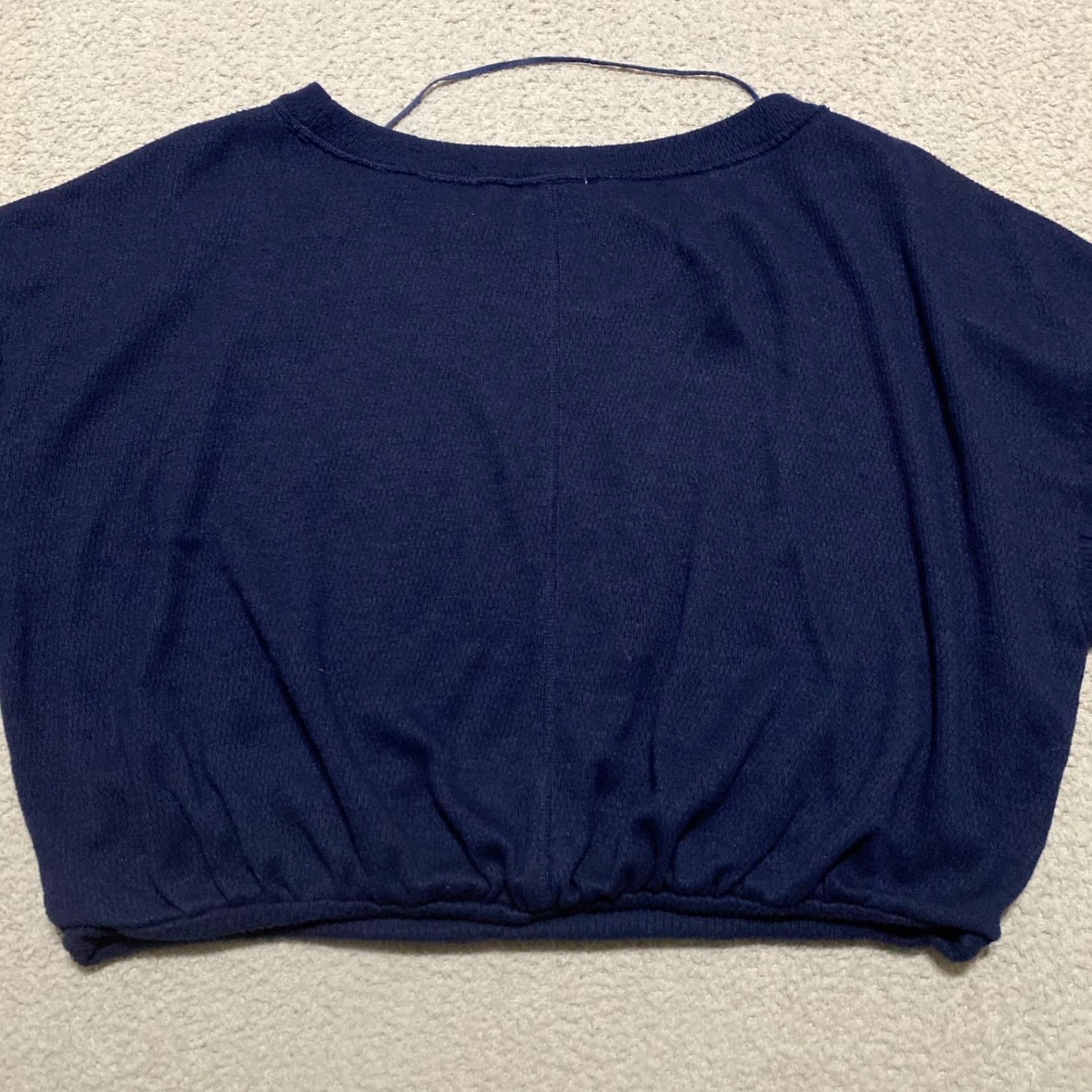 Free People Free People Sweater Womens Medium Blue 3/4 Sleeve Cropped Cuddle Bubble Knit Pullover Bohemian Winter Fall Spring, Regular, Size M Womens Size M / US 6-8 / IT 42-44 - 2 Thumbnail