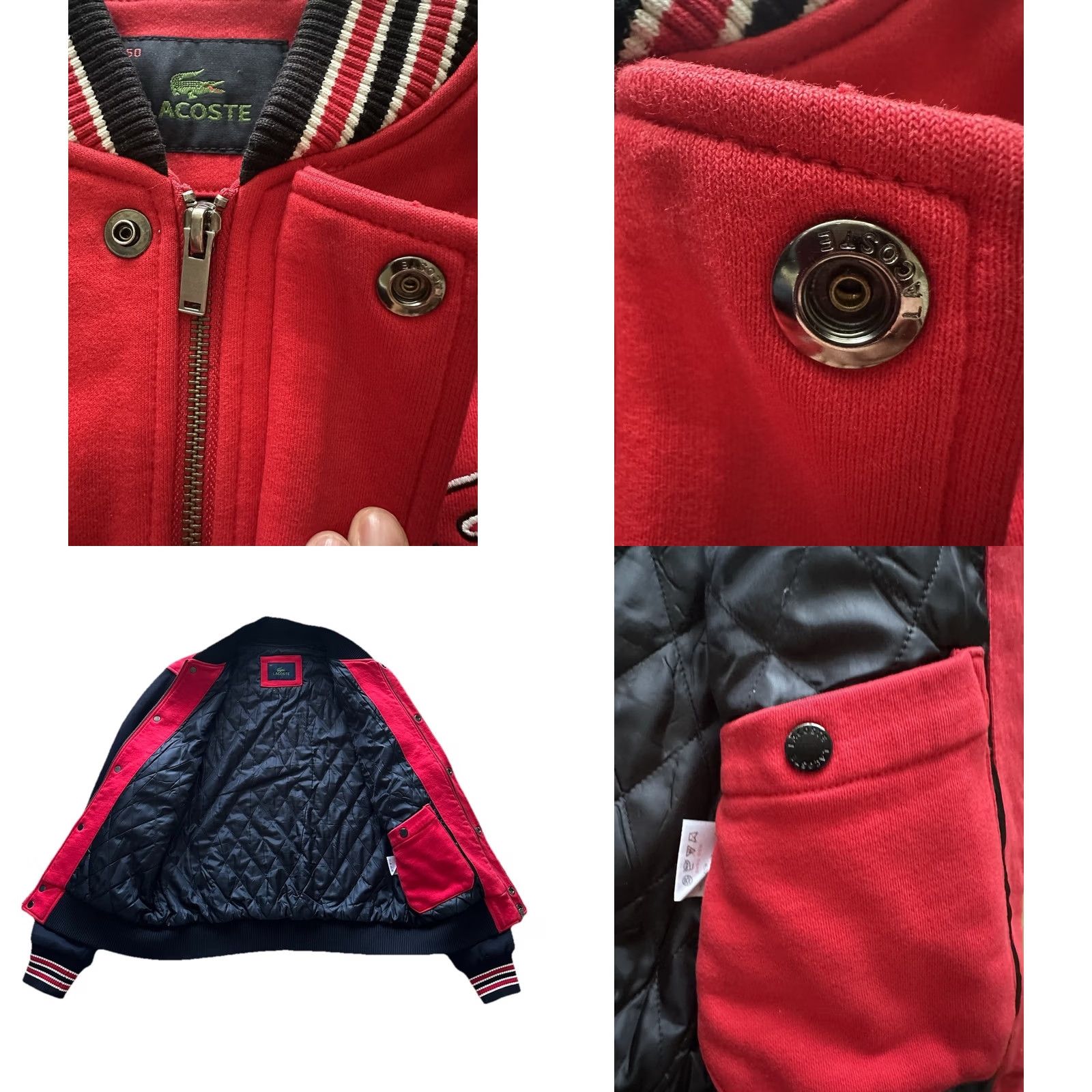 Lacoste Lacoste Varsity Jacket Shirt Jacket Men 50 Red/Black Classic Band Collar Pockets Casual Vintage No Size US M / EU 48-50 / 2 - 8 Thumbnail