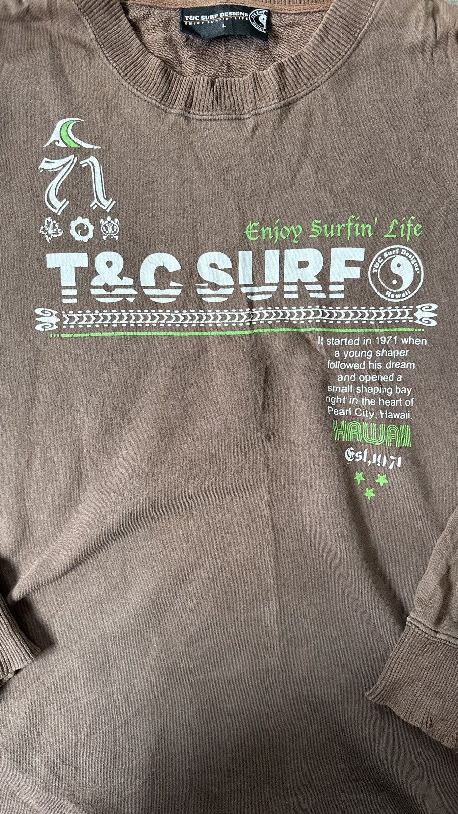 Vintage VINTAGE T&C SURF SWEATSHIRT Size US L / EU 52-54 / 3 - 3 Thumbnail