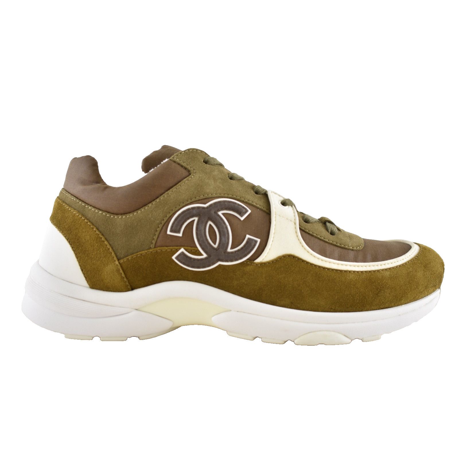 Chanel Chanel 20C Mens Brown Green White CC Logo Low Top Size US 11 / EU 44 - 1 Thumbnail