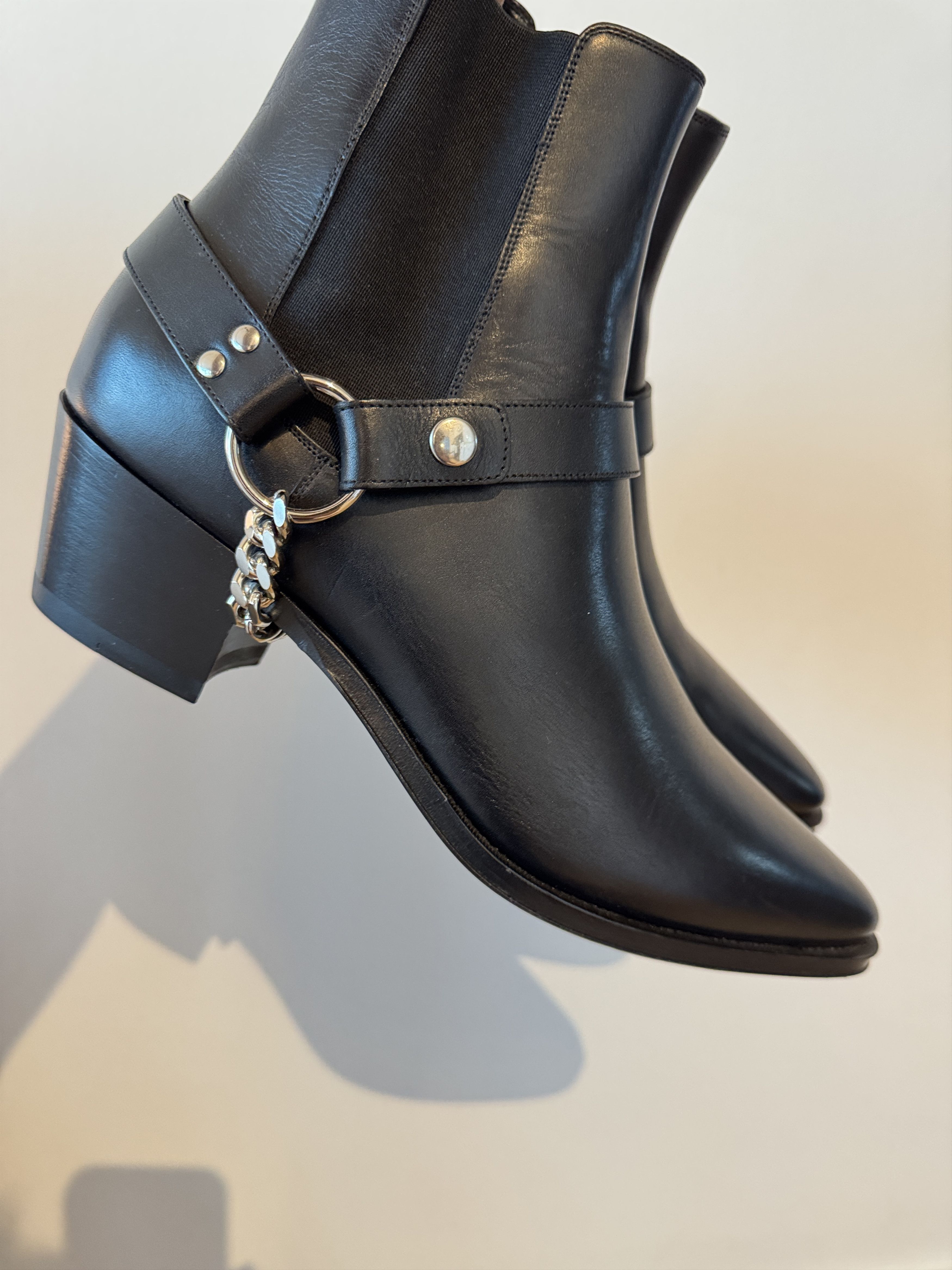 Celine Camargue Studded Chelsea Boots Havana Tan Camargue Biker Harness Chelsea Boots – THE-ECHELON main image 3