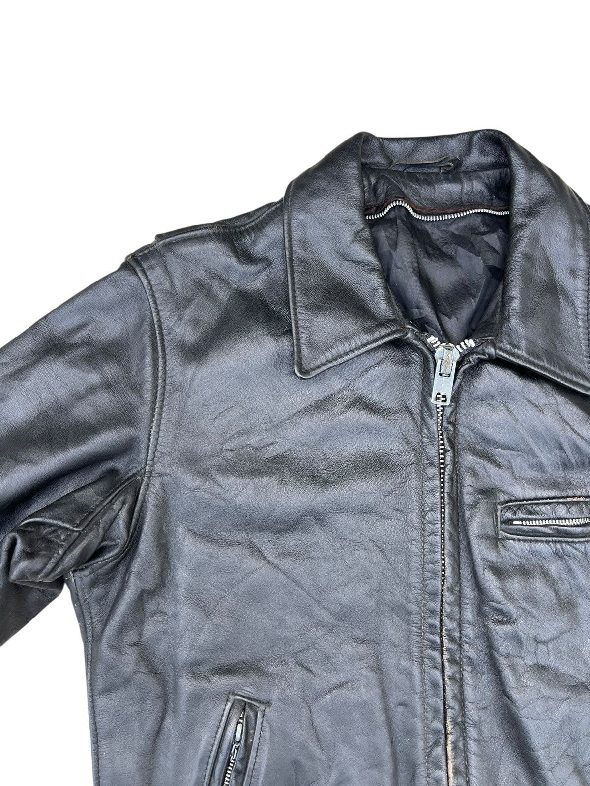 Schott Vintage 80s Schott 642 Distress Patina Leather Rider Jacket Size US S / EU 44-46 / 1 - 6 Thumbnail