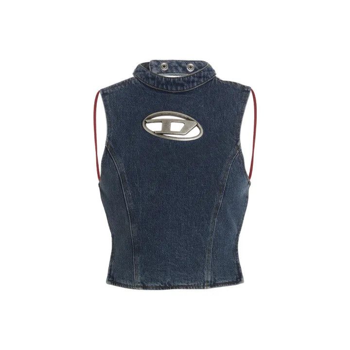 Diesel Diesel Vintage Logo Backless Denim Tank Top 0079 Size L / US 10 / IT 46 - 1 Thumbnail