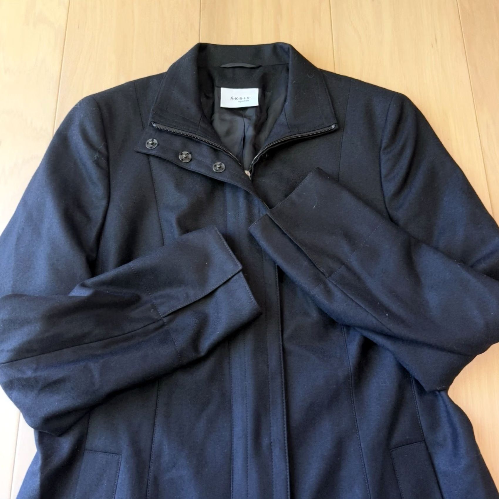 Akris Akris Punto Wool Coat Women's 10 Black Full Zip Designer Switzerland Size L / US 10 / IT 46 - 4 Thumbnail
