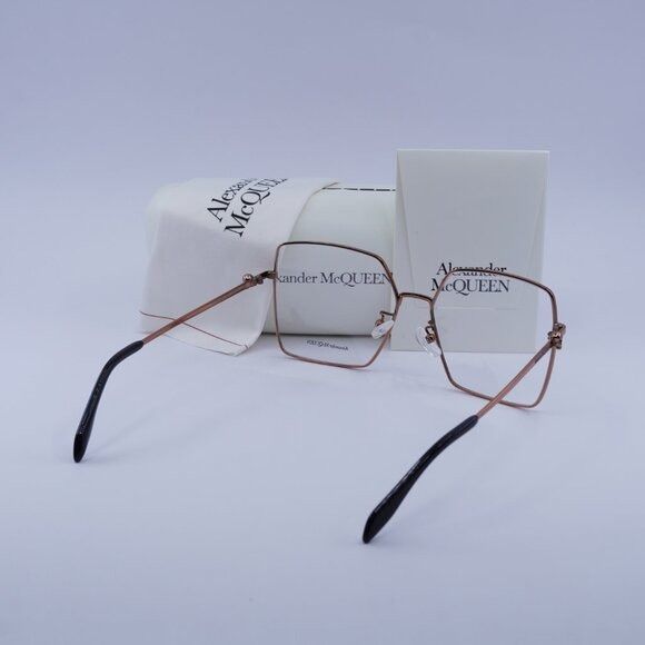 Alexander McQueen Alexander McQueen AM0276O 003 Eyeglasses Nude 57mm Square Size ONE SIZE - 10 Thumbnail