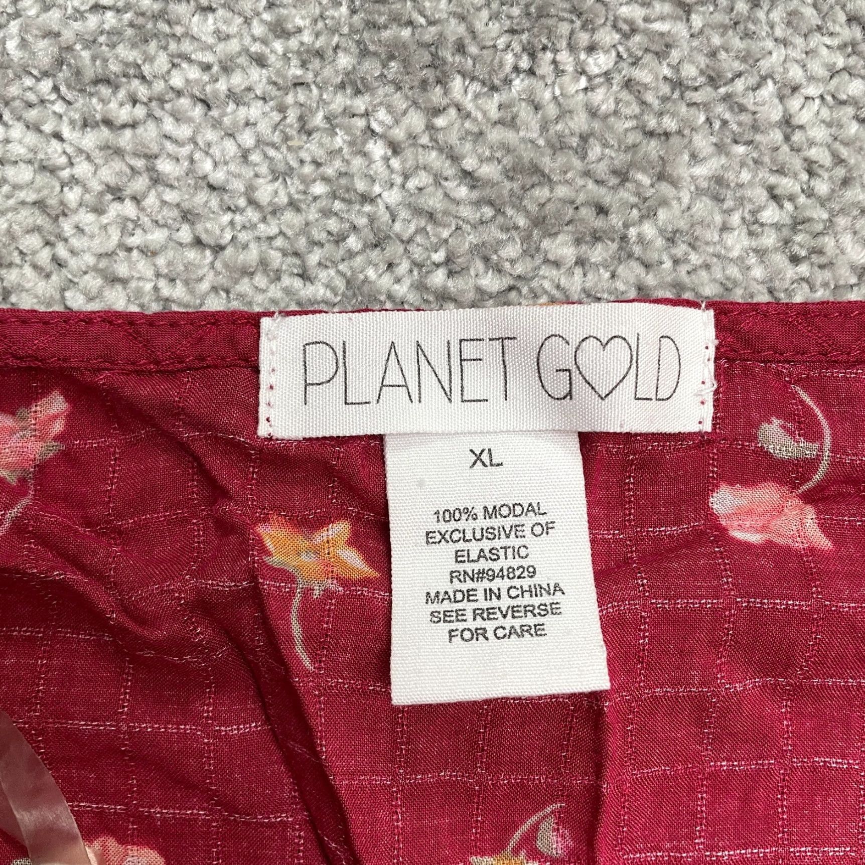 Vintage Planet Gold Floral Smocked Cropped Top Juniors XL Red Short Sleeve Button Casual Shirt Blouse Woman Beach Flower 90s Style Womens Size XL / US 12-14 / IT 48-50 - 5 Thumbnail