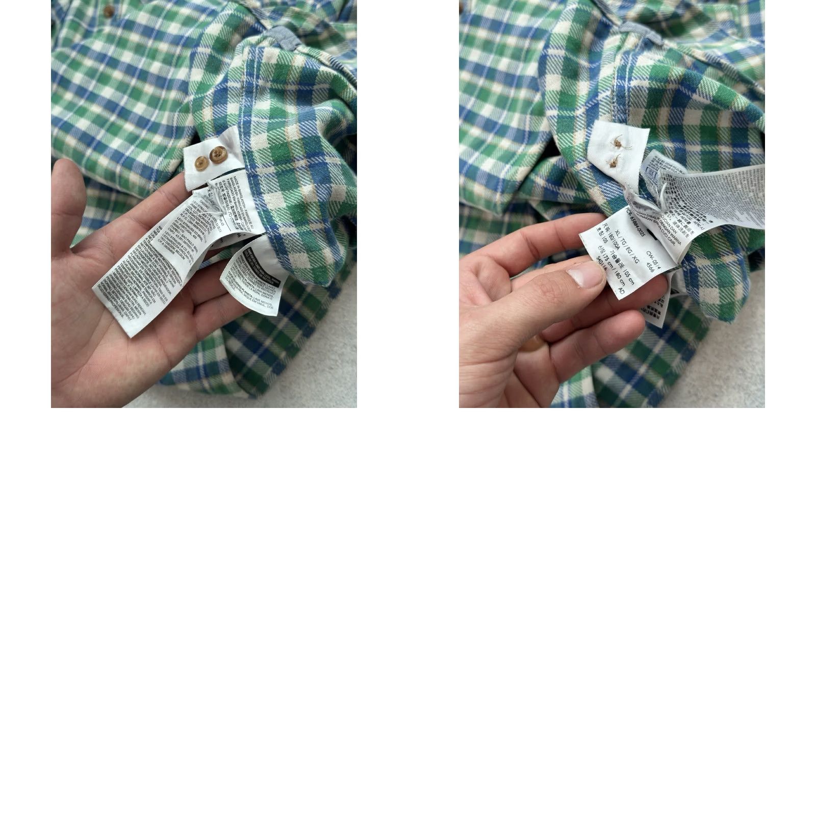 Etro VINTAGE Levis Button-Up Shirt Men XL Checked Green Blue Pattern: Check Long Sleeve Size US XL / EU 56 / 4 - 8 Thumbnail
