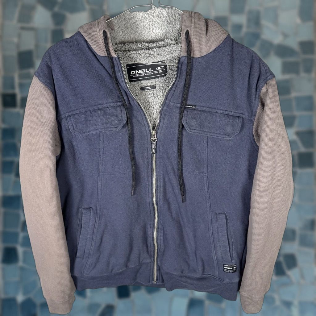 O'Neill O'Neill Hoodie Mens S Full Zip Striped Waffle Sherpa Lined Multicolor Sweatshirt Size US S / EU 44-46 / 1 - 1 Thumbnail