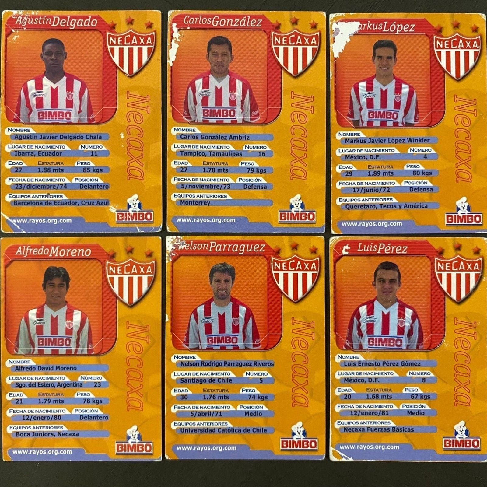 Other BIMBO CARDS "FC NECAXA" (LIGA MX 2001) Ultra RARE Size ONE SIZE - 2 Thumbnail