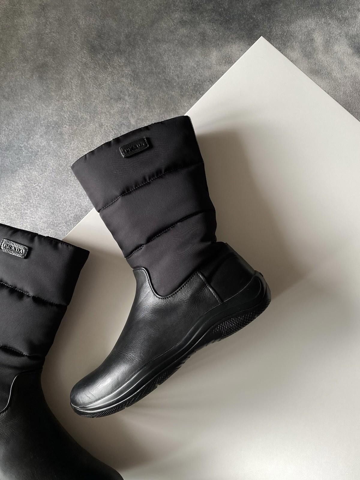 Prada 2000`s Prada Puffer / Leather Winter Boots Vintage Women US6 Size US 6.5 / IT 36.5 - 4 Thumbnail