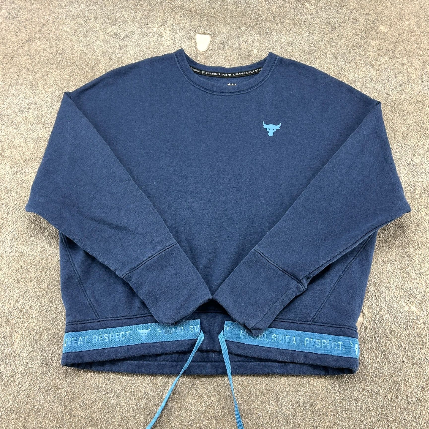 Under Armour Under Armour Sweatshirt Women L Blue Navy Pullover Fleece Athletic Zip Mock Neck Project Rock L Women's Blues Long Sleeve Solid 50 Chest Size L / US 10 / IT 46 - 2 Thumbnail