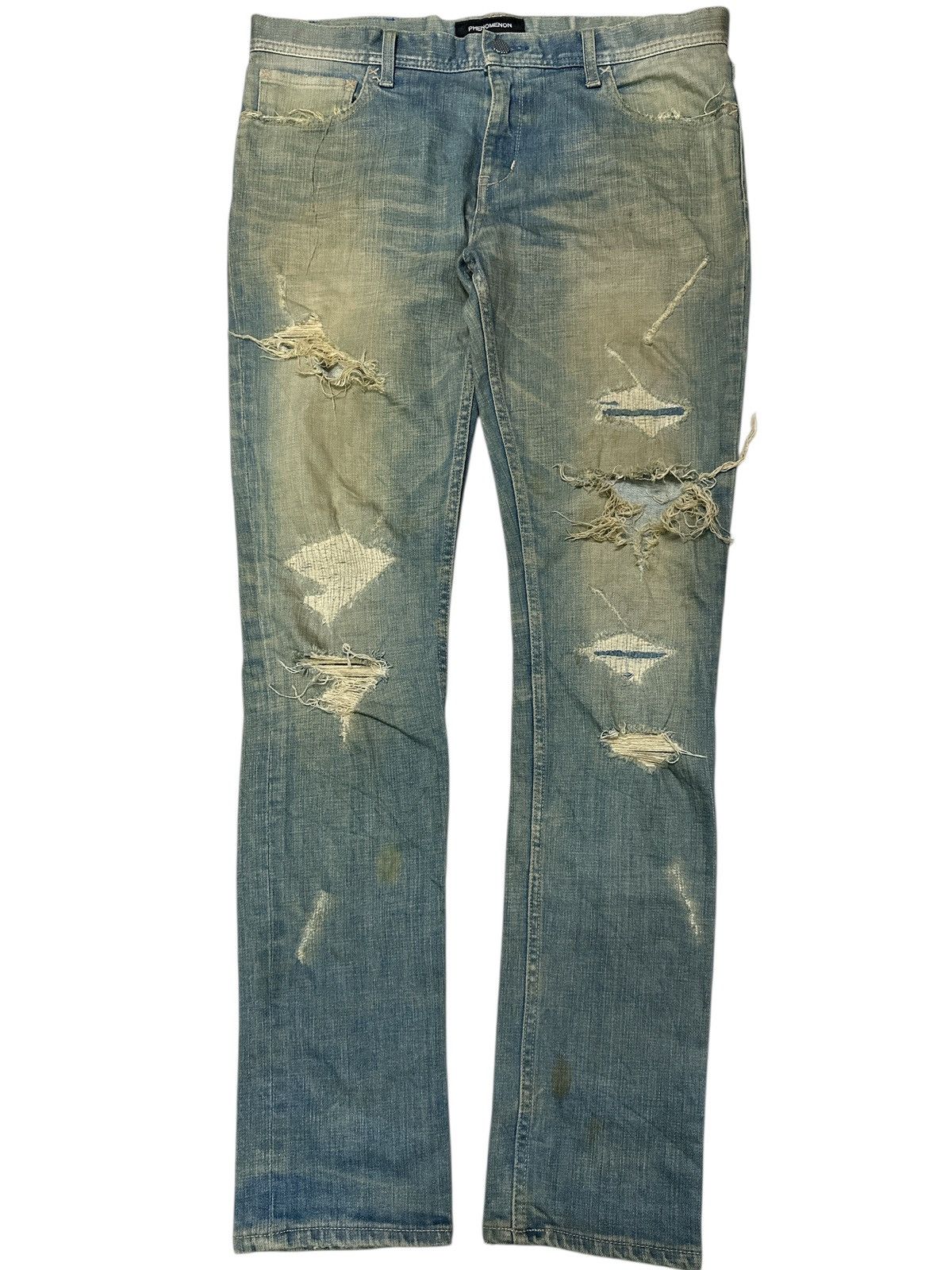 PHENOMENON Distress Trashed Denim Phenomenom Crazy Design Size US 34 / EU 50 - 3 Thumbnail