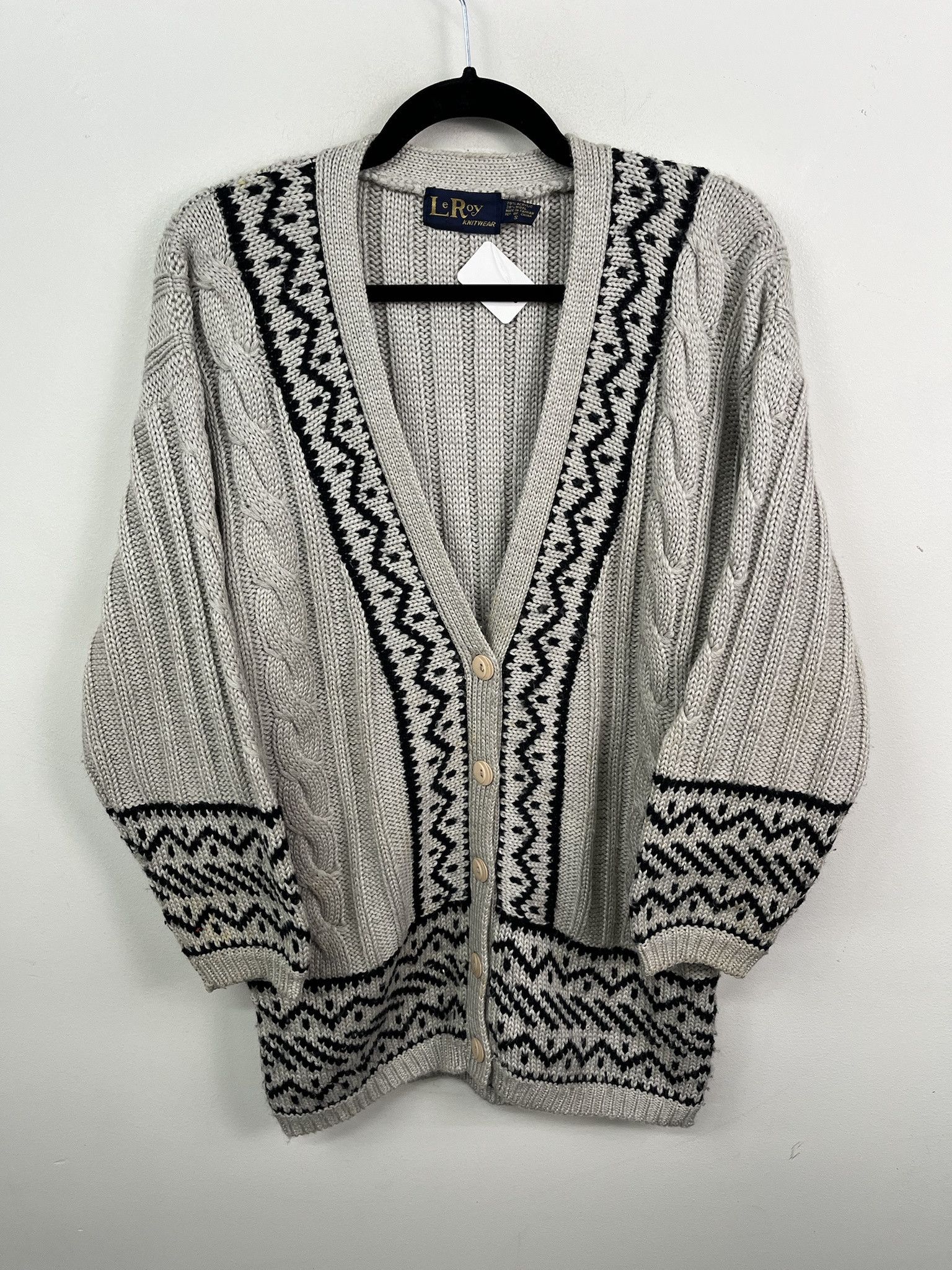 Other Vintage Sweater 1990s Le Roy Cableknit Cardigan Size S Size US S / EU 44-46 / 1 - 1 Thumbnail