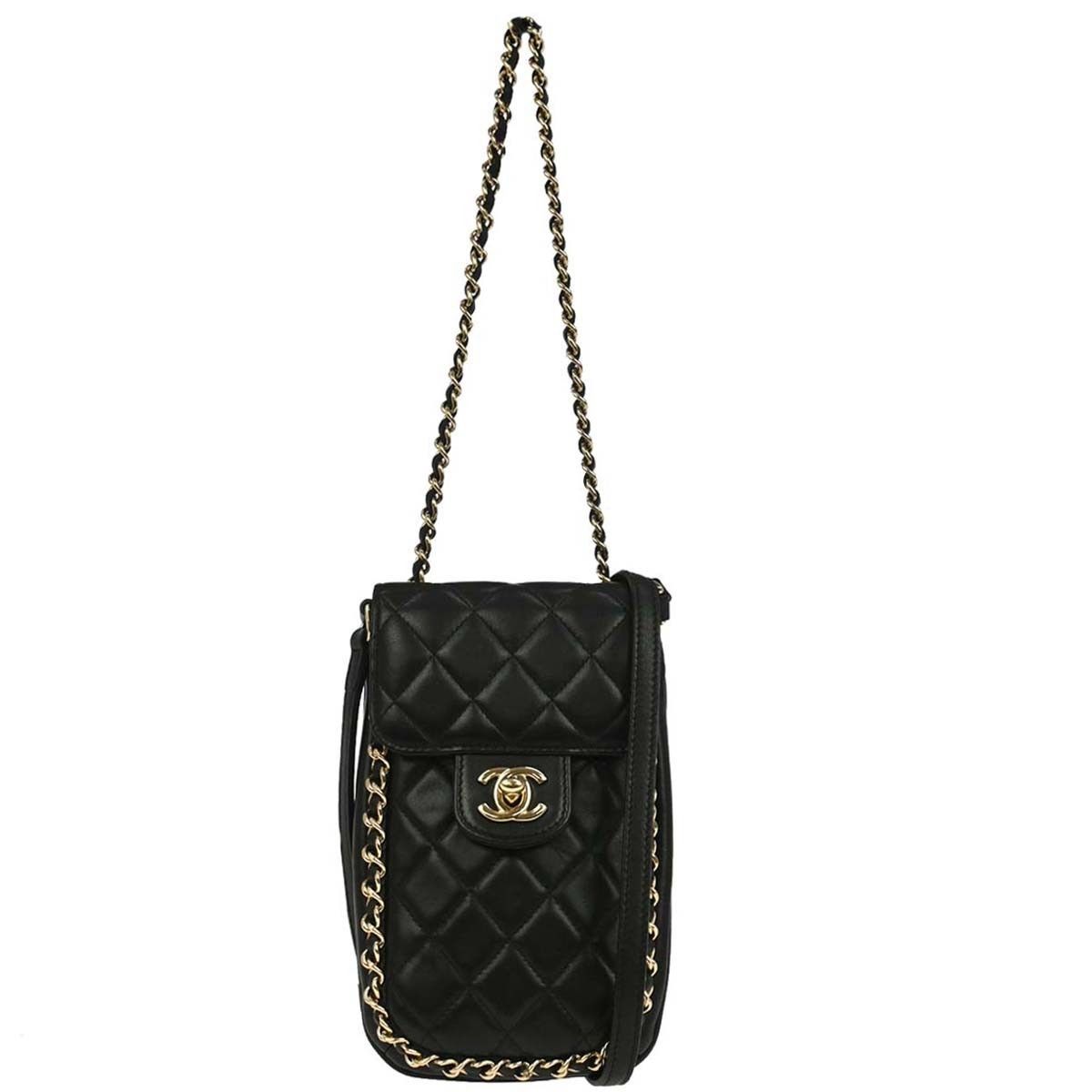 Chanel Chanel Chain Around Phone Holder Box Crossbody Quilted Lambskin Size ONE SIZE - 1 Thumbnail