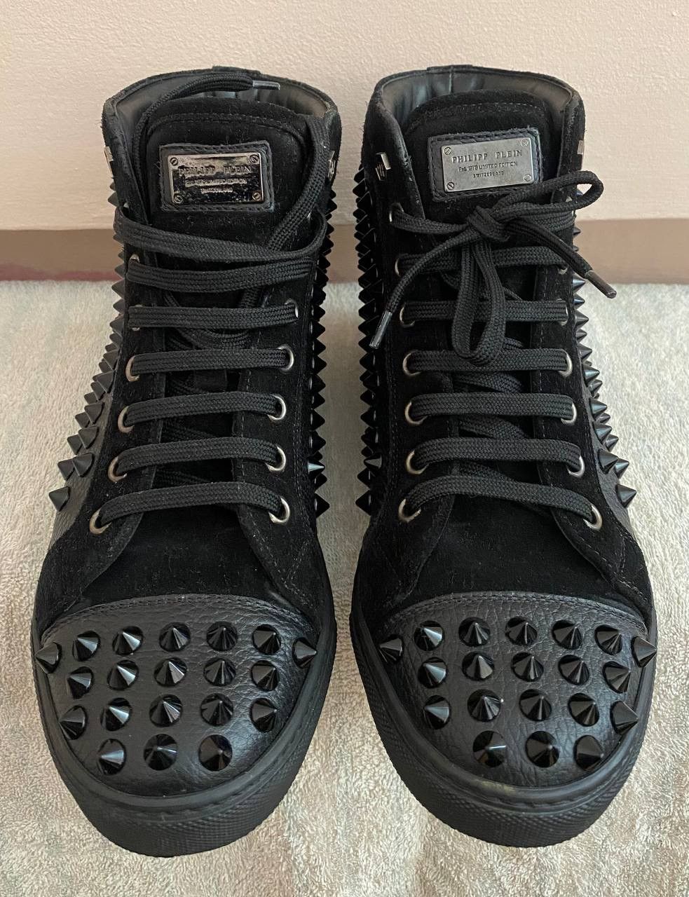 Designer × Philipp Plein RARE ‼️ Philipp Plein FW14 SW150464 Sneakers Studded Sneaker Size US 5.5 / EU 38 - 2 Thumbnail