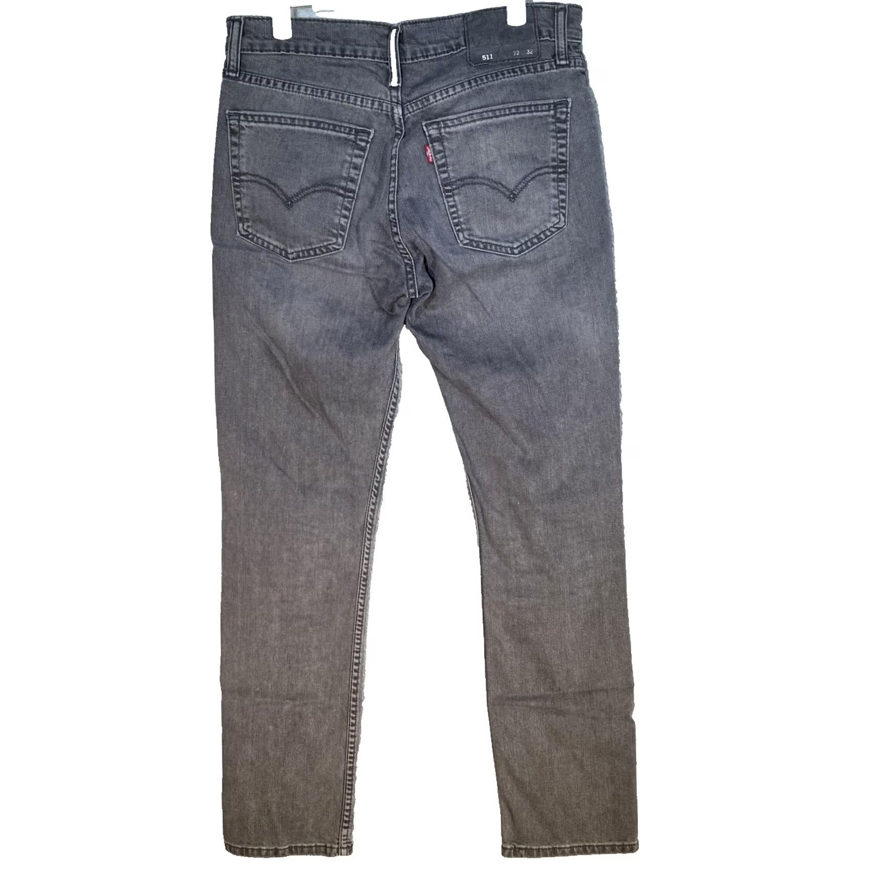 Levi's VINTAGE Levis 511 Jeans Mens 32x32 Gray Slim Fit Stretch Denim Tapered Whiskered Zip Fly Size US 32 / EU 48 - 2 Thumbnail
