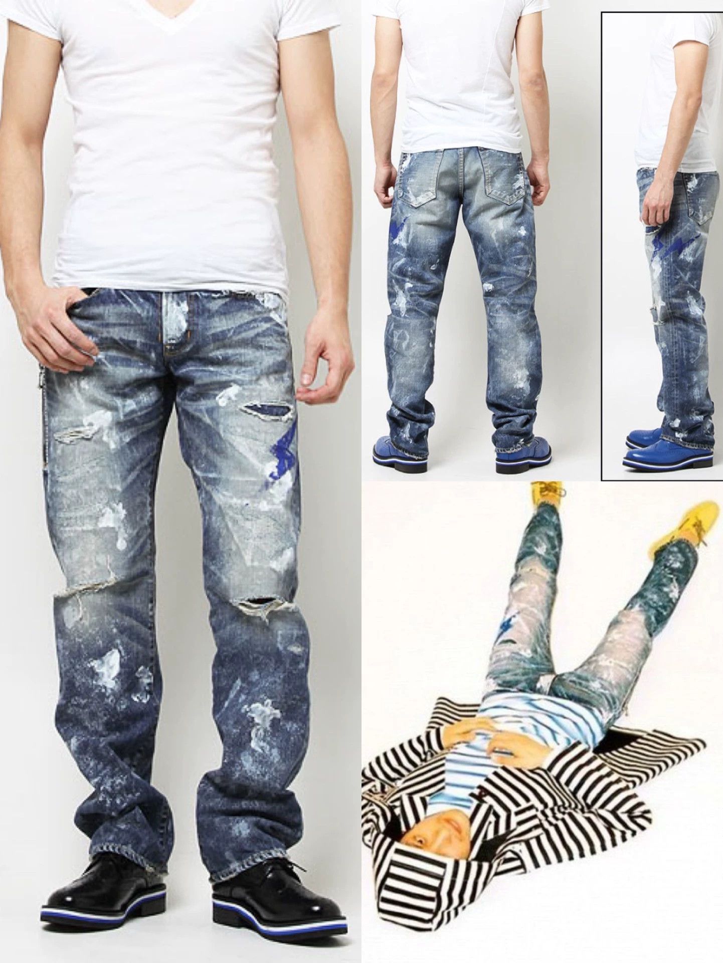 Vanquish VANQUISH x FRAGMENT Lightning Splatter Distressed Jeans W28 Size US 28 / EU 44 - 9 Thumbnail
