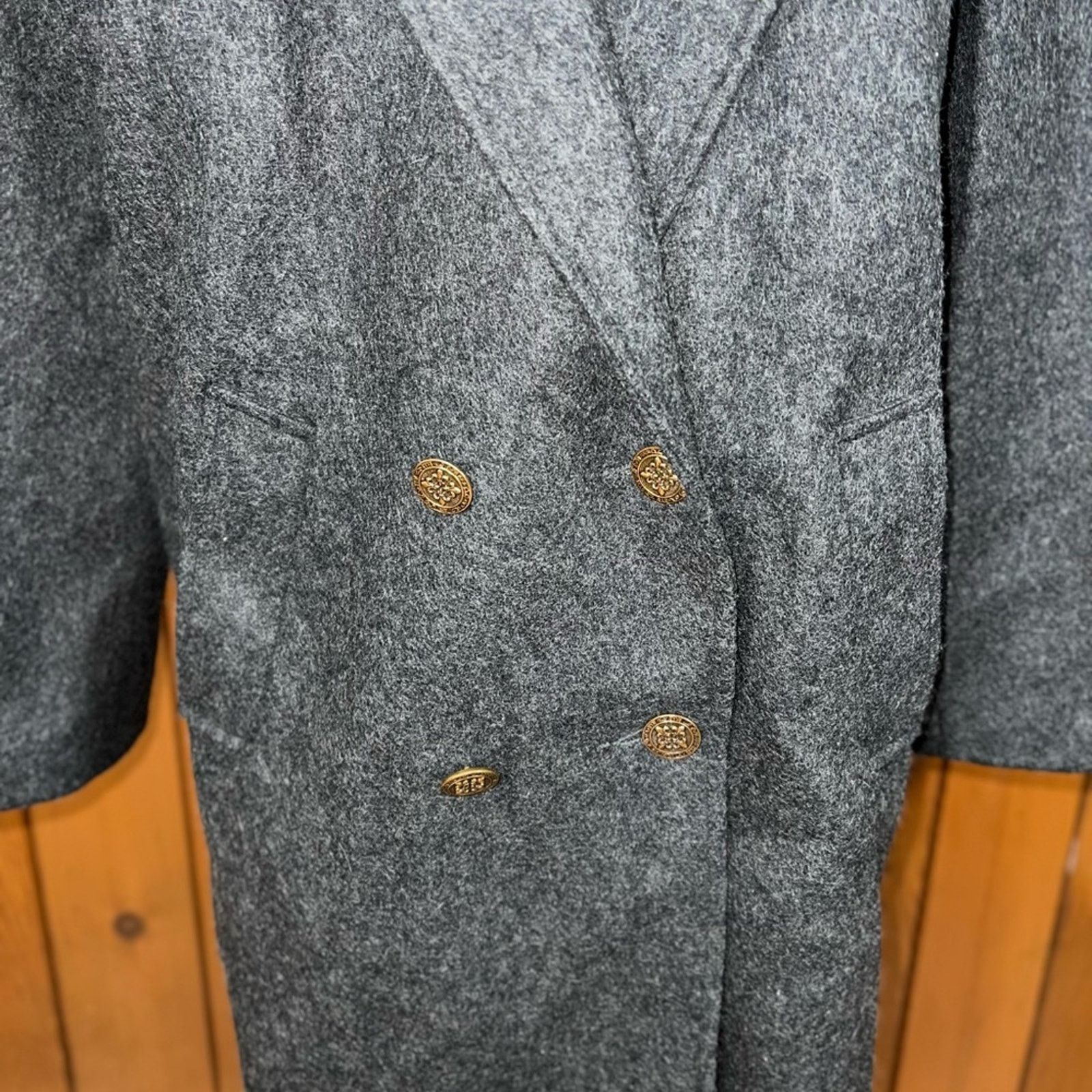 Vintage Awesome Vintage 90s David Benjamin Velvet Trim Wool Coat! Size XL / US 12-14 / IT 48-50 - 4 Thumbnail