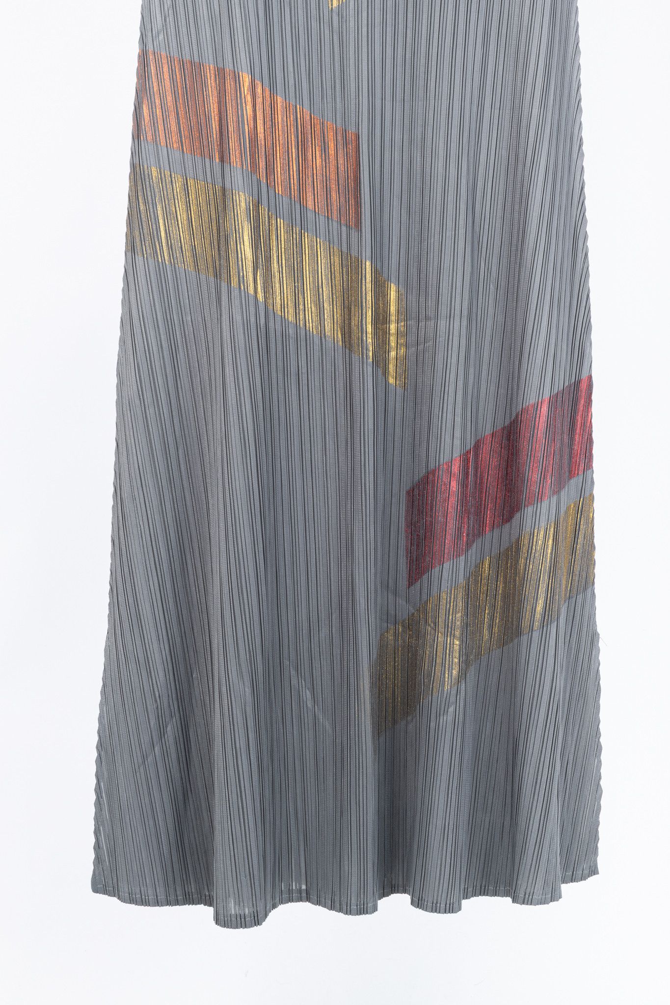 Other Grey Accordion-Pleated Metallic-Stripe Maxi Dress Size M / US 6-8 / IT 42-44 - 5 Thumbnail