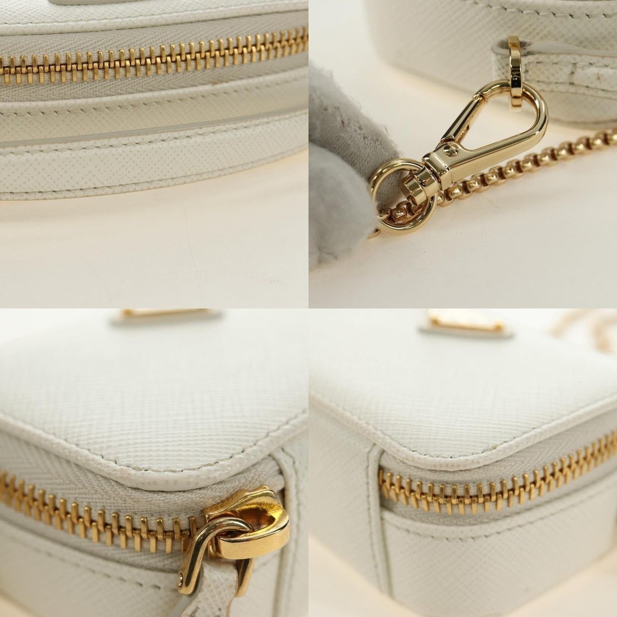 Prada Prada Leather Chain Mini Shoulder Bag White Size ONE SIZE - 9 Thumbnail
