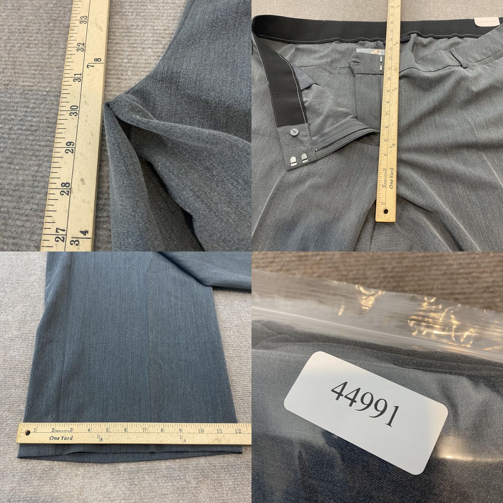 Vintage Lane Bryant Pants Womens 28 Gray Straight Leg The Perfect Drape Mid Rise Dress Pants Workwear Mens Size 28" / US 6 / IT 42 - 8 Thumbnail
