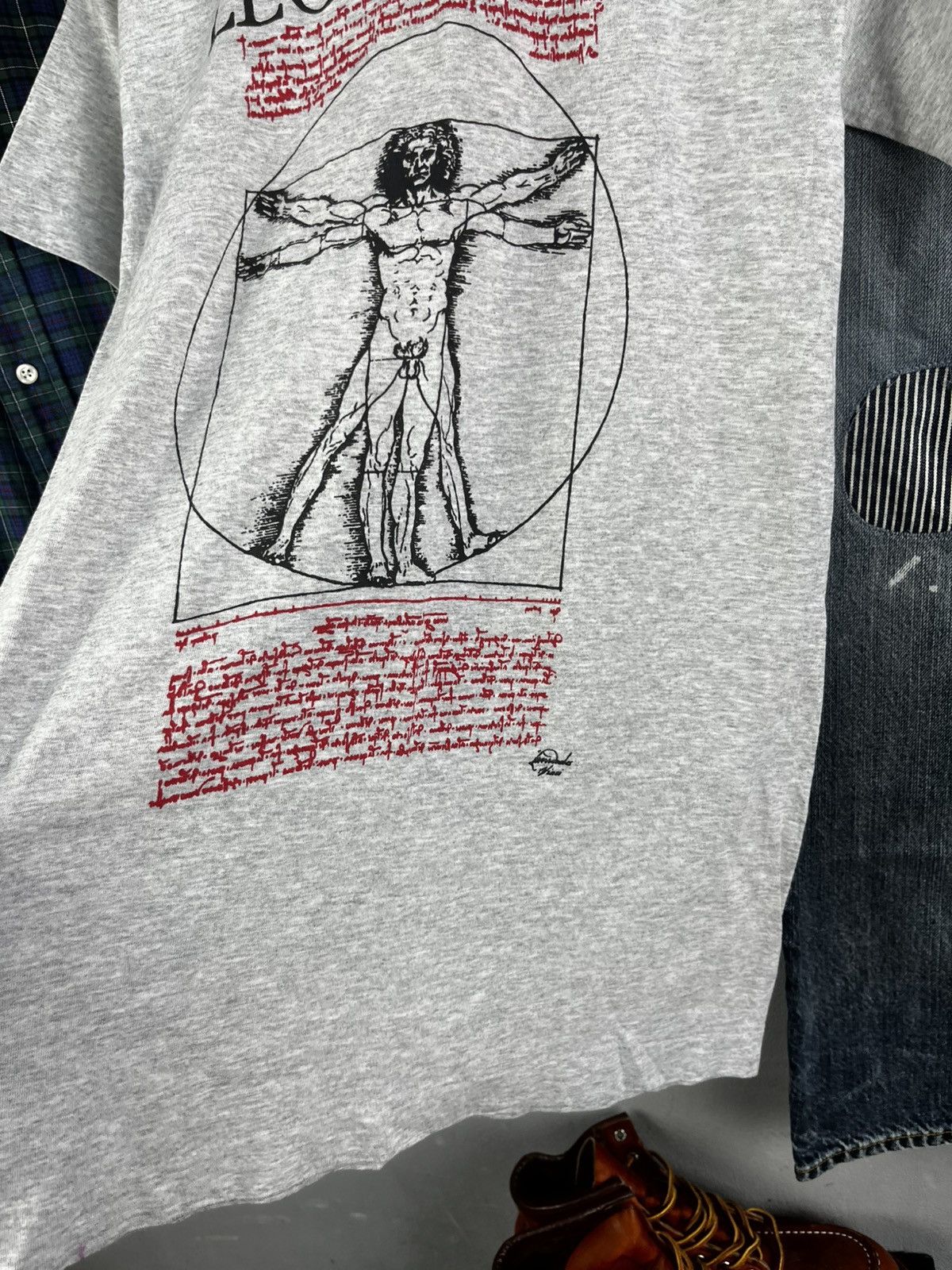 Vintage Vintage Leonardo Da Vinci T Shirt Single Stitch Vitruvian Size US M / EU 48-50 / 2 - 8 Thumbnail