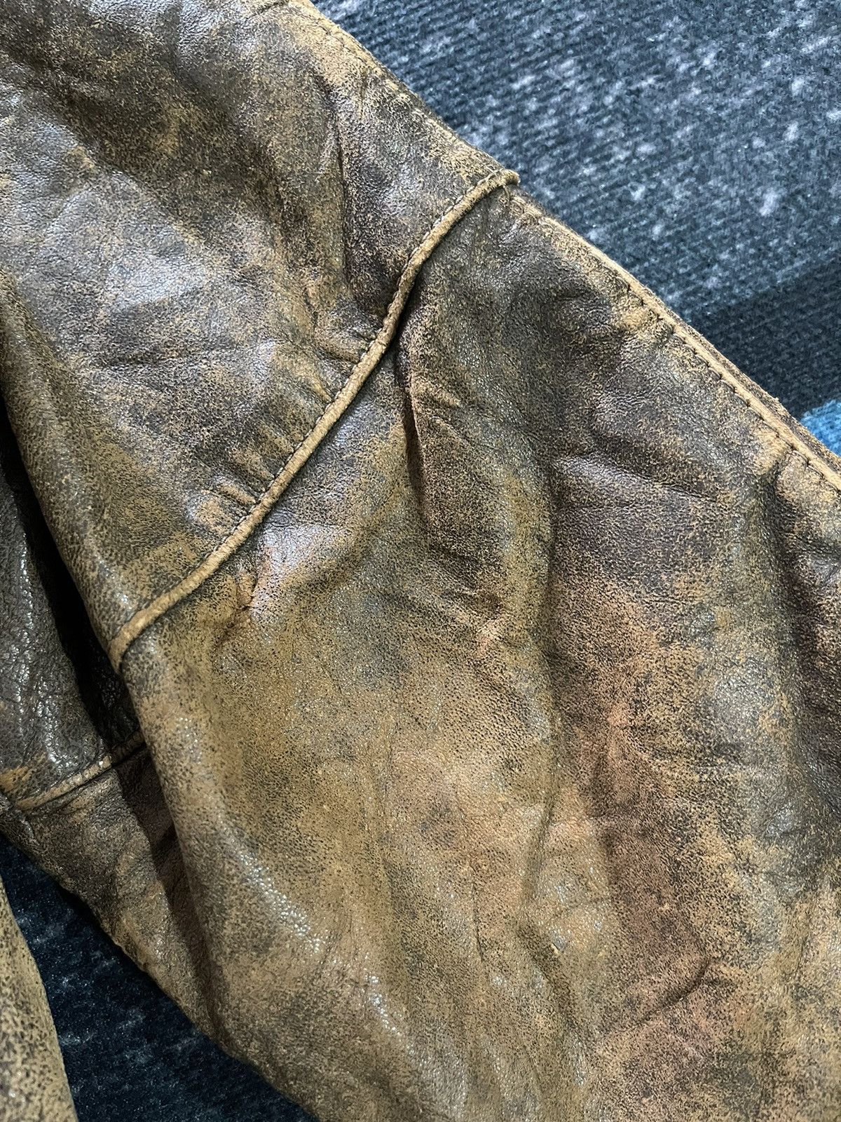 Vintage Vintage Unbrand Leather Bomber Jacket Size US L / EU 52-54 / 3 - 13 Thumbnail