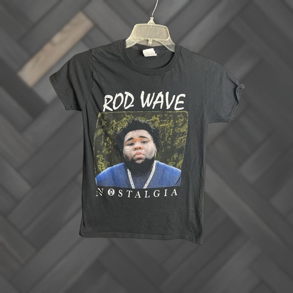 VINTAGE Rod Wave Nostalgia Tour Black T-Shirt Adult Small Concert Cotton Soffe Unisex Adults Crew Neck Short Sleeve Regular Double-Sided Mens Womens