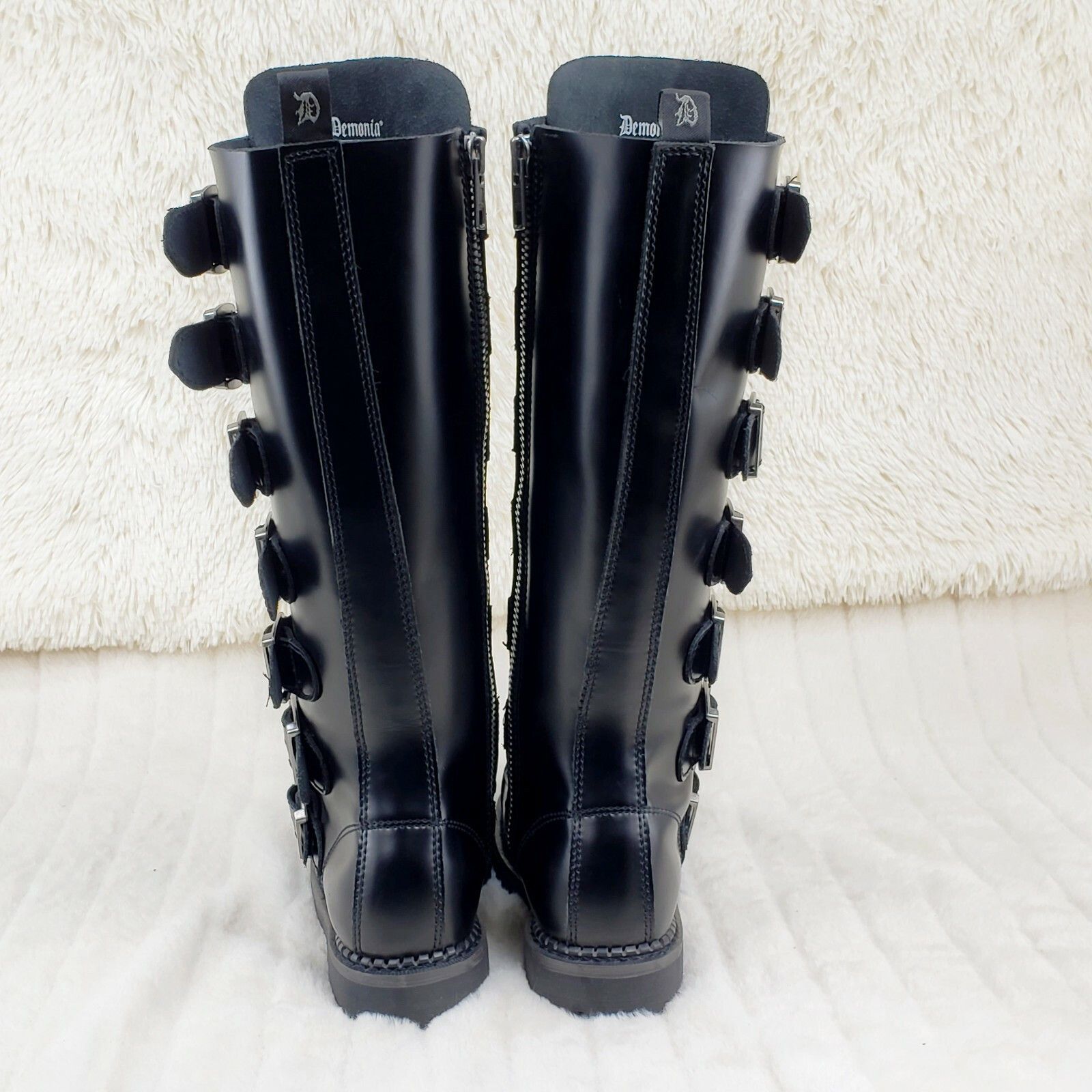 Other DEMONIA Riot 21 Goth Combat Biker Steel Toe Boots Black Leat Size US 14 / EU 47 - 6 Thumbnail