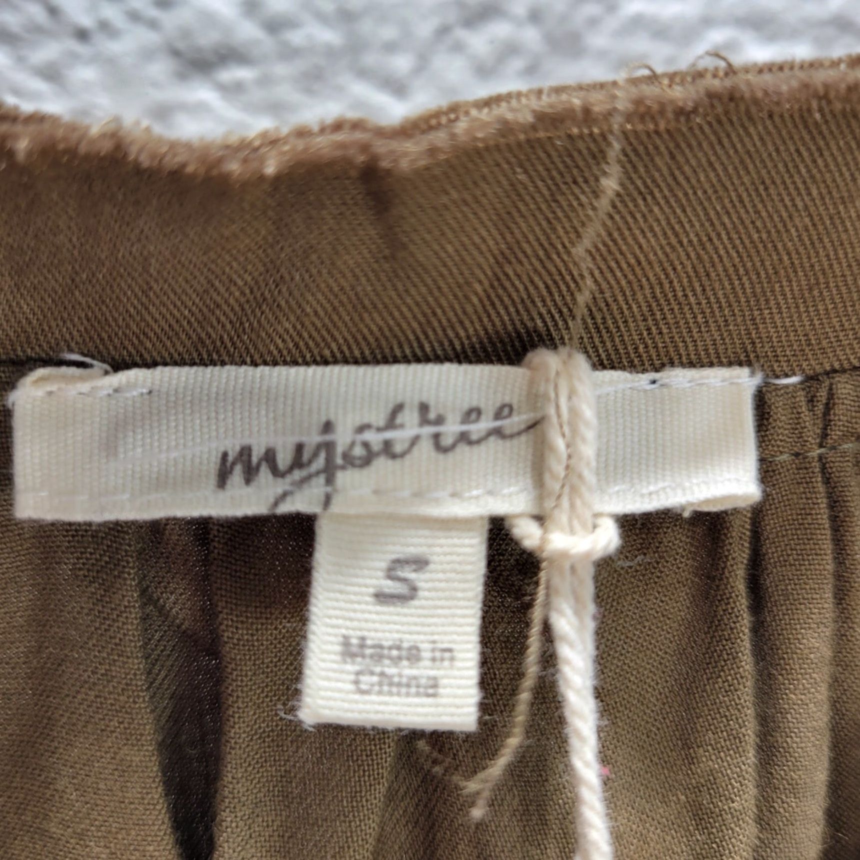 Anthropologie Mystree Anthropologie Shirt Dress XS/S Olive Green Brown Raw Hem Tie Waist Flowy New Size S / US 4 / IT 40 - 6 Thumbnail