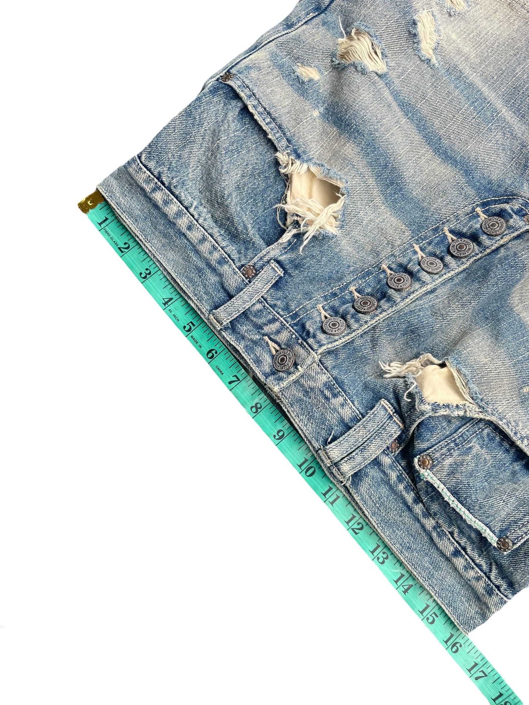 Japanese Brand Bonds& Peace Faded Distresed Jeans Size US 31 - 7 Thumbnail