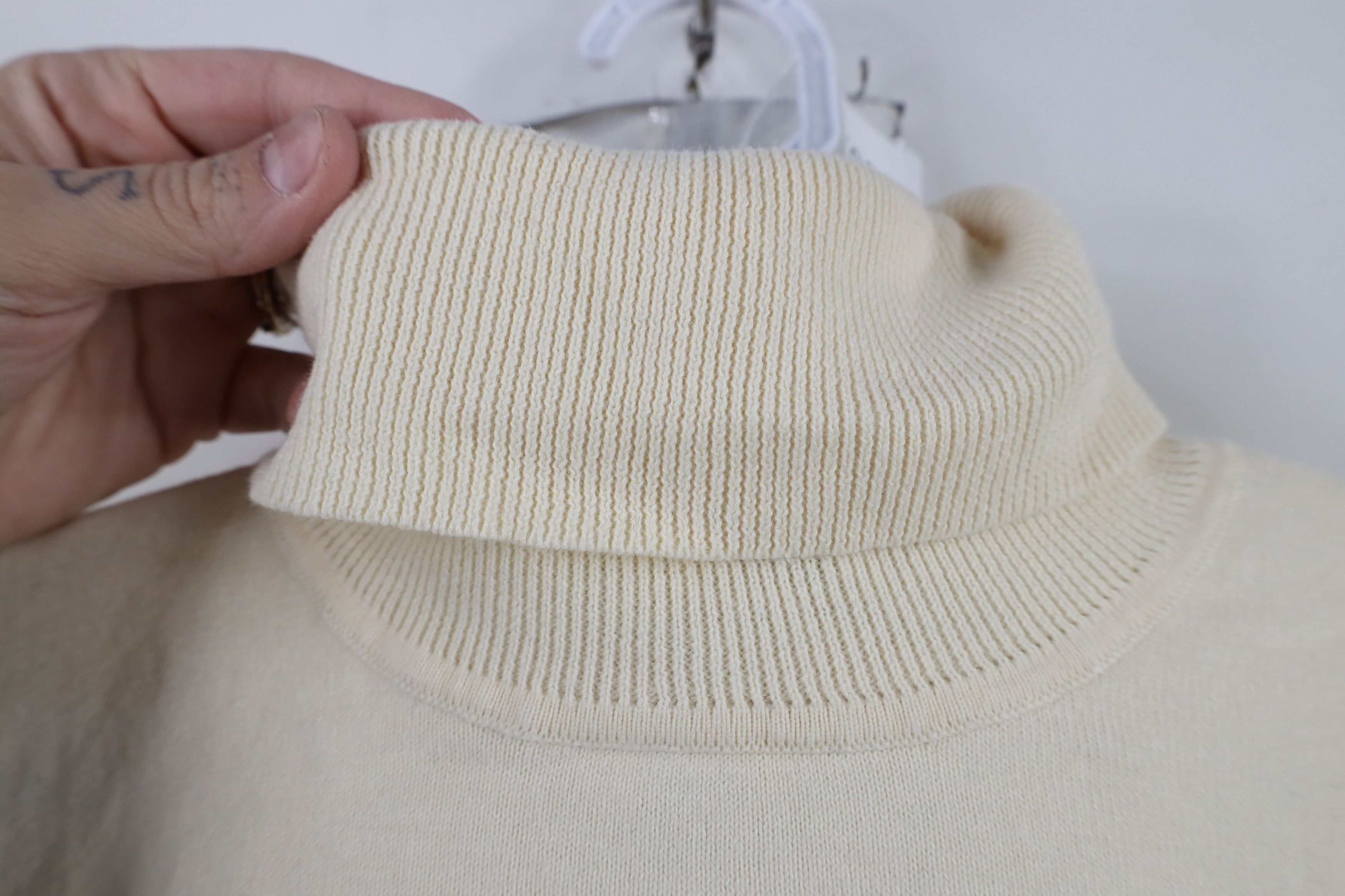 Ralph Lauren × Vintage Vintage 90s Ralph Lauren Knit Turtleneck Sweater Cream Size L / US 10 / IT 46 - 4 Thumbnail