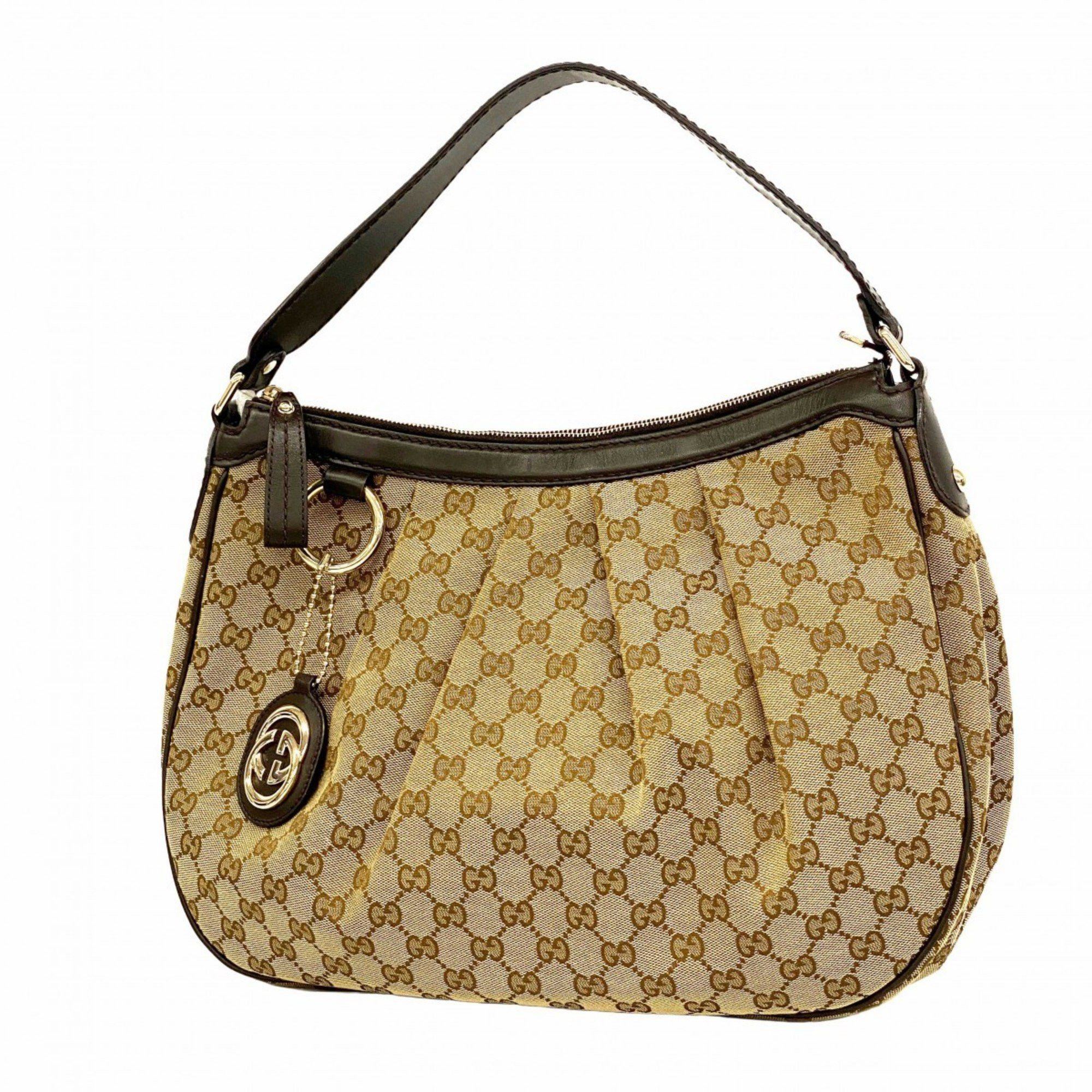 Gucci Shoulder Bag GG Canvas Sukey 362726 Brown Champagne Women's