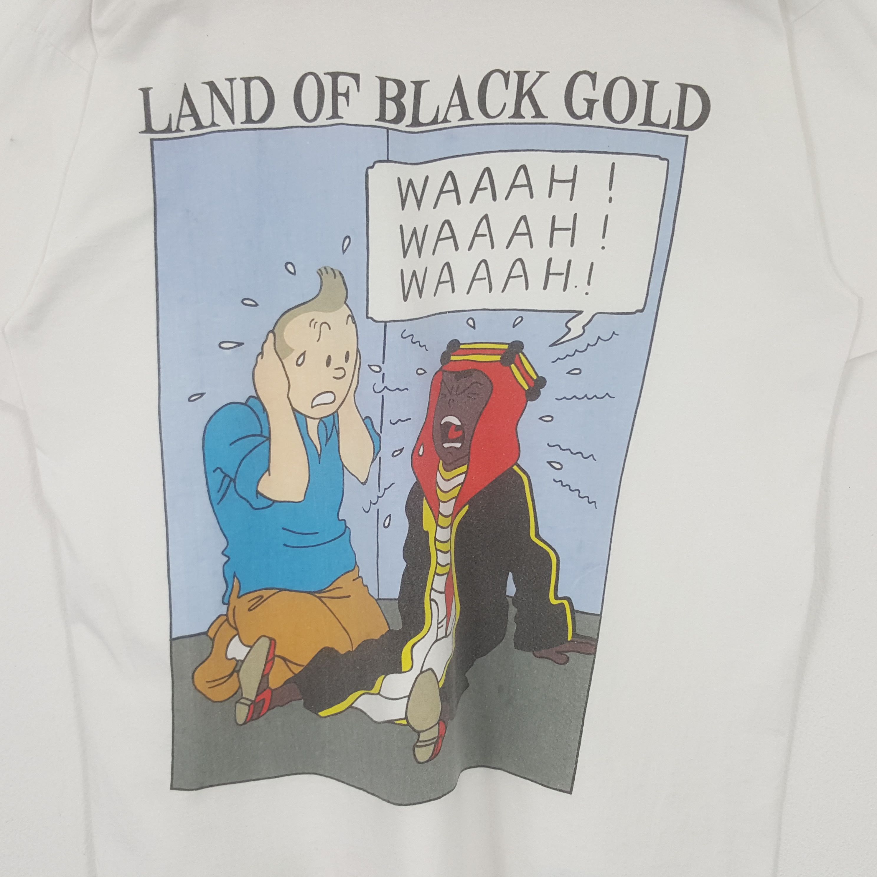 Vintage The Adventures Of Tintin Land Of Black Gold Tshirt