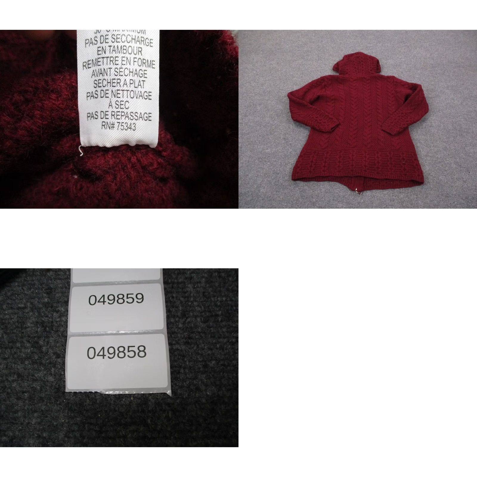 Vintage Inis Crafts Sweater Womens S Merino Wool Chunky Cable Knit Ireland Fisherman Cardigan Hooded Pockets Thermal Water Resistant Red Vintage Mens? Size S / US 4 / IT 40 - 8 Thumbnail