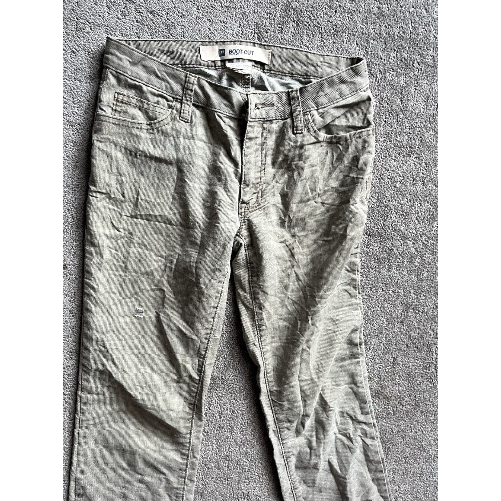Gap VTG Gap Long And Lean Pants Womens 1R Beige Fine Corduroy Stretchy Boot Cut Pants Size 25" / US 0 / IT 36 - 2 Thumbnail