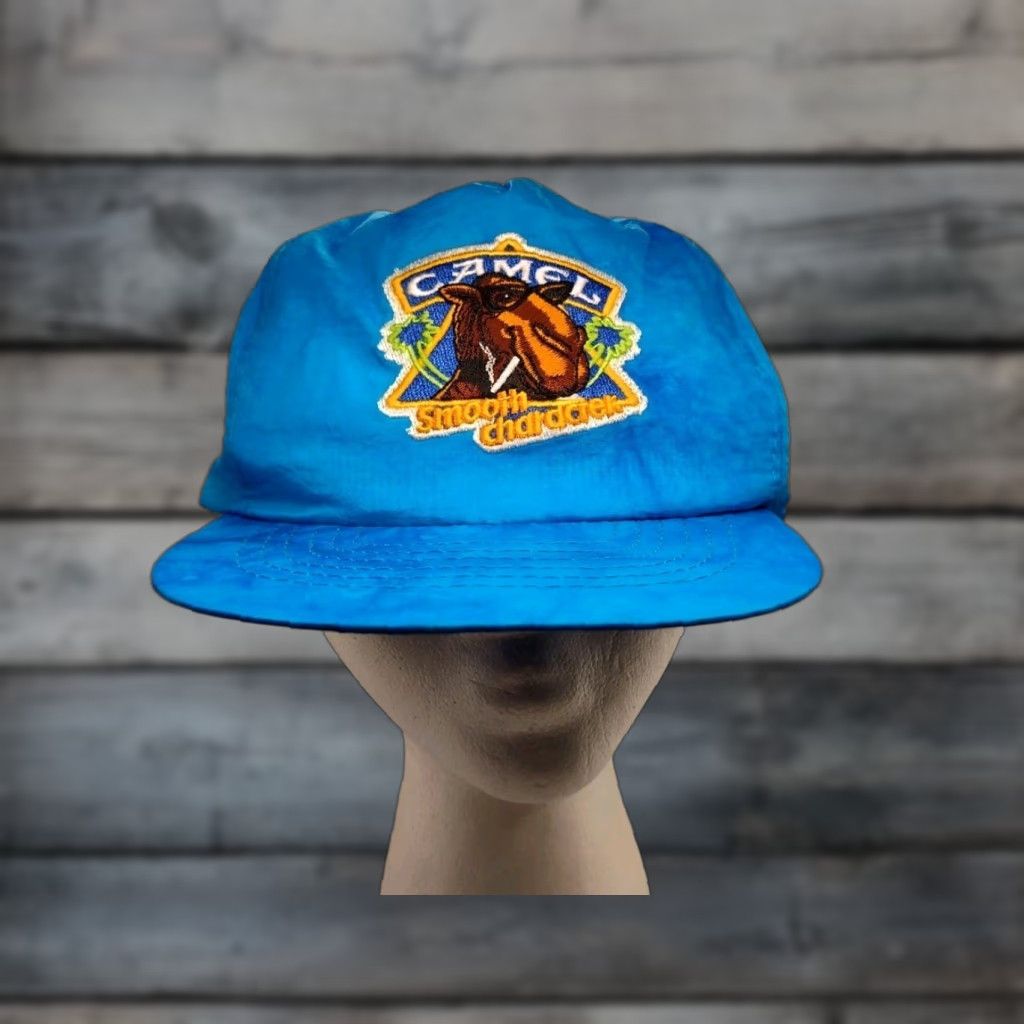 Camel VINTAGE Camel Cigarettes Tie Dye Snapback Hat Adjustable Blue 90s Mens Size ONE SIZE - 1 Thumbnail