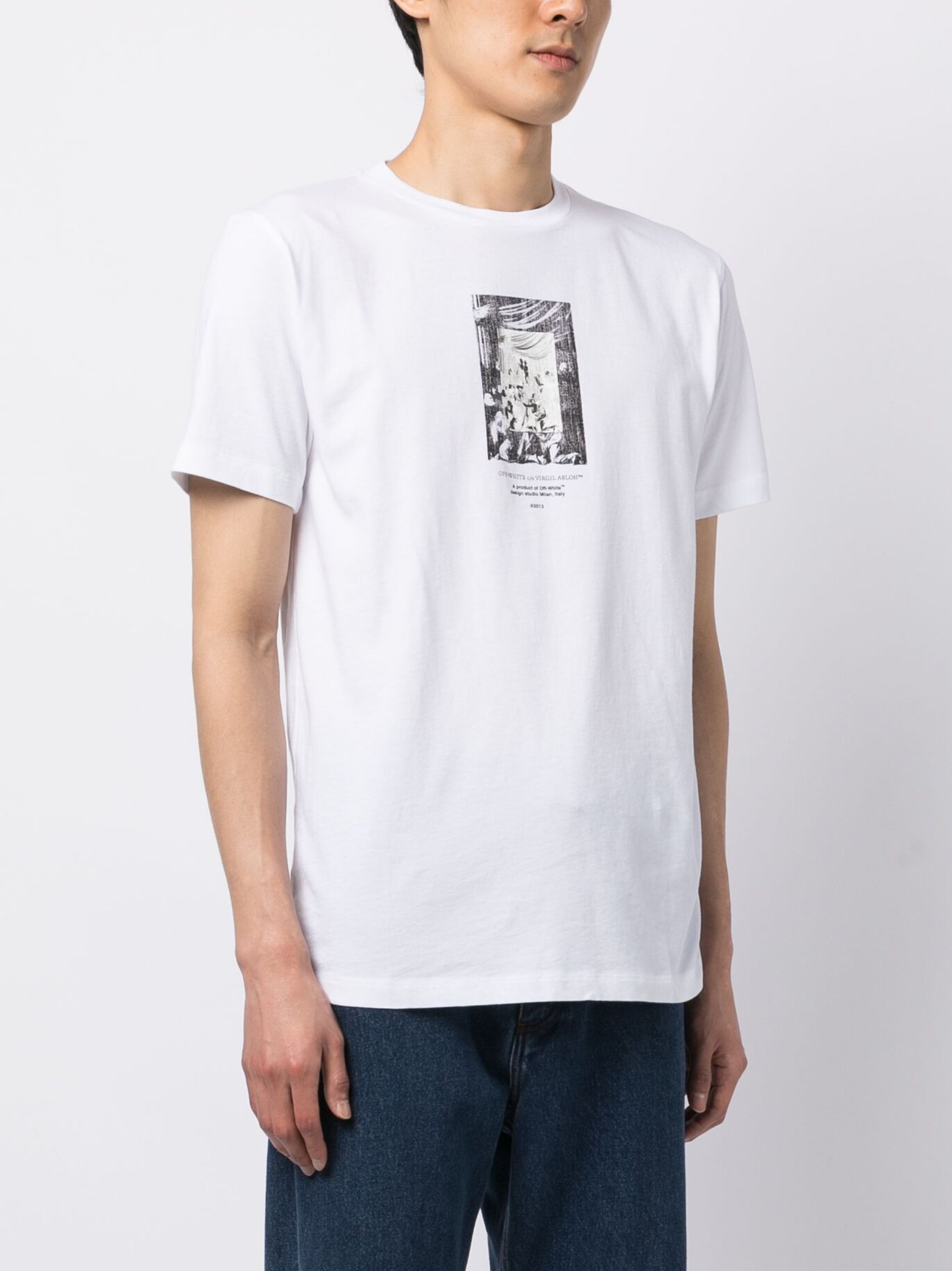 Off-White o1gr1nt1124 Paint Mirror Slim S/S T-Shirt in White Size US XXL / EU 58 / 5 - 3 Thumbnail