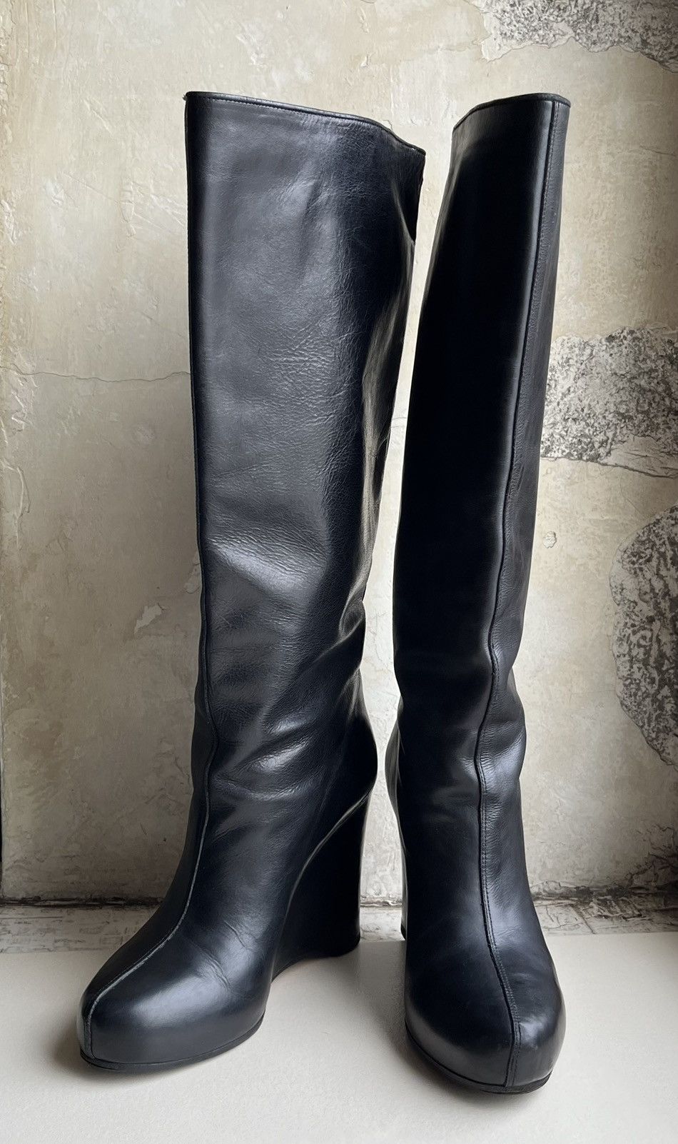 Maison Margiela Martin Era Concealed Heel Knee High Boots Size US 8 / IT 38 - 2 Thumbnail