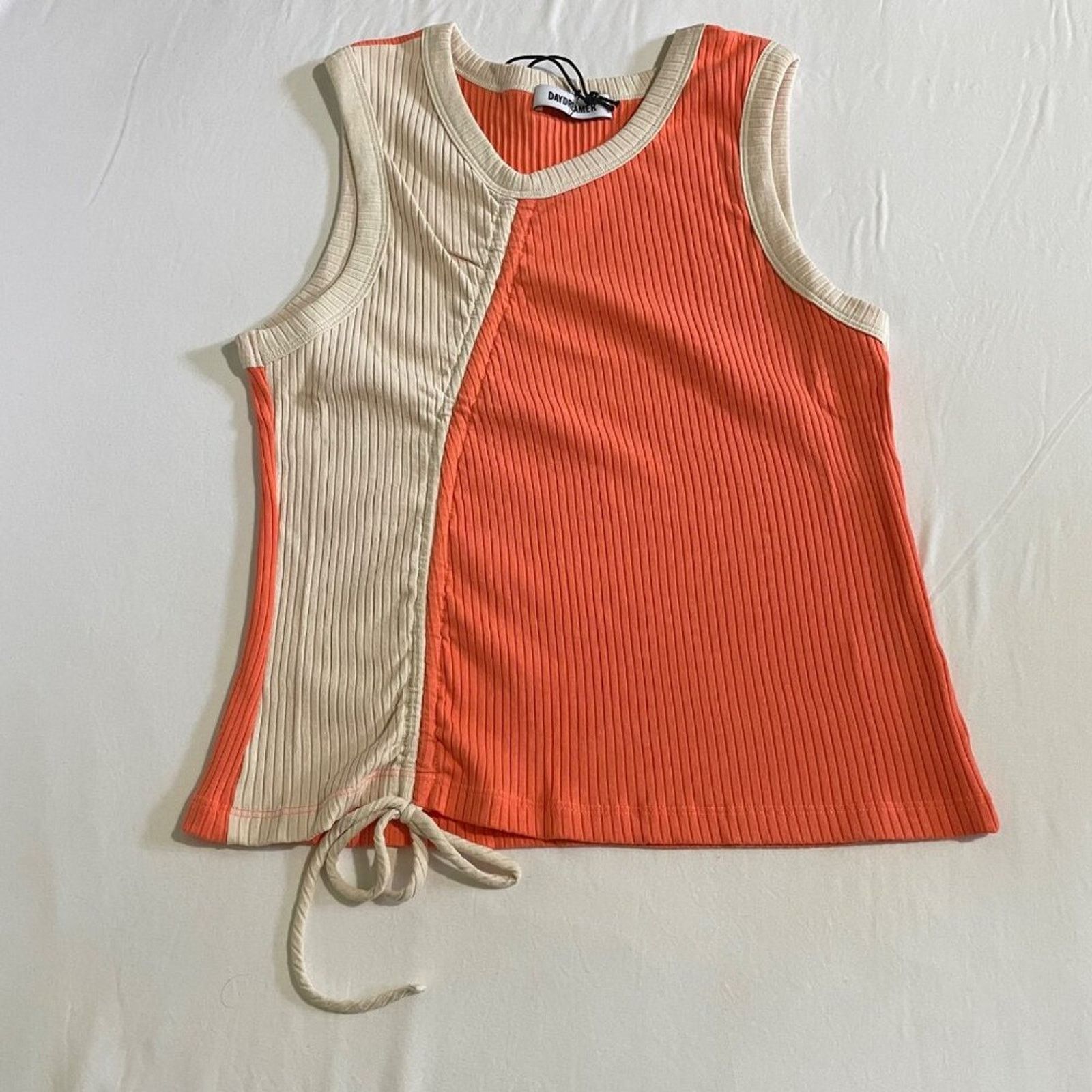 Daydreamer Daydreamer Women’s Backstage Ribbed Ruched New Tank XL Size XL / US 12-14 / IT 48-50 - 3 Thumbnail
