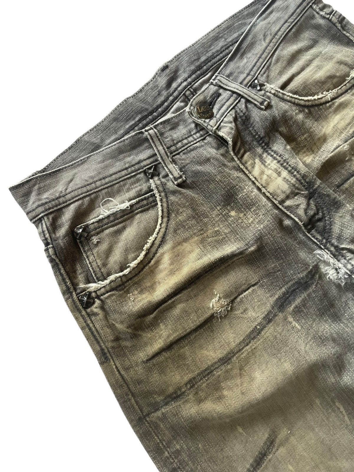 Hysteric Glamour × In The Attic × Lee Vintage Lee Japan Mud Claw Mark Distressed Denim Pants Size US 30 / EU 46 - 15 Thumbnail