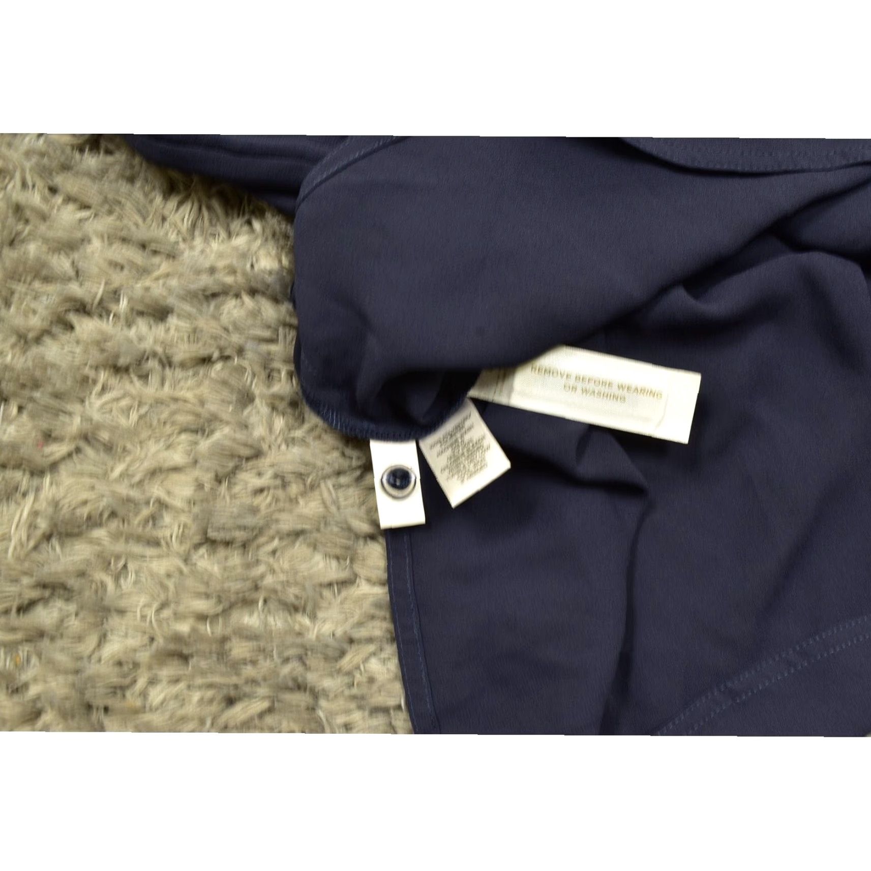 Loft LOFT Blue Polyester Blouse PS Petite Collared Solid Long Sleeve Top Women Size S / US 4 / IT 40 - 4 Thumbnail