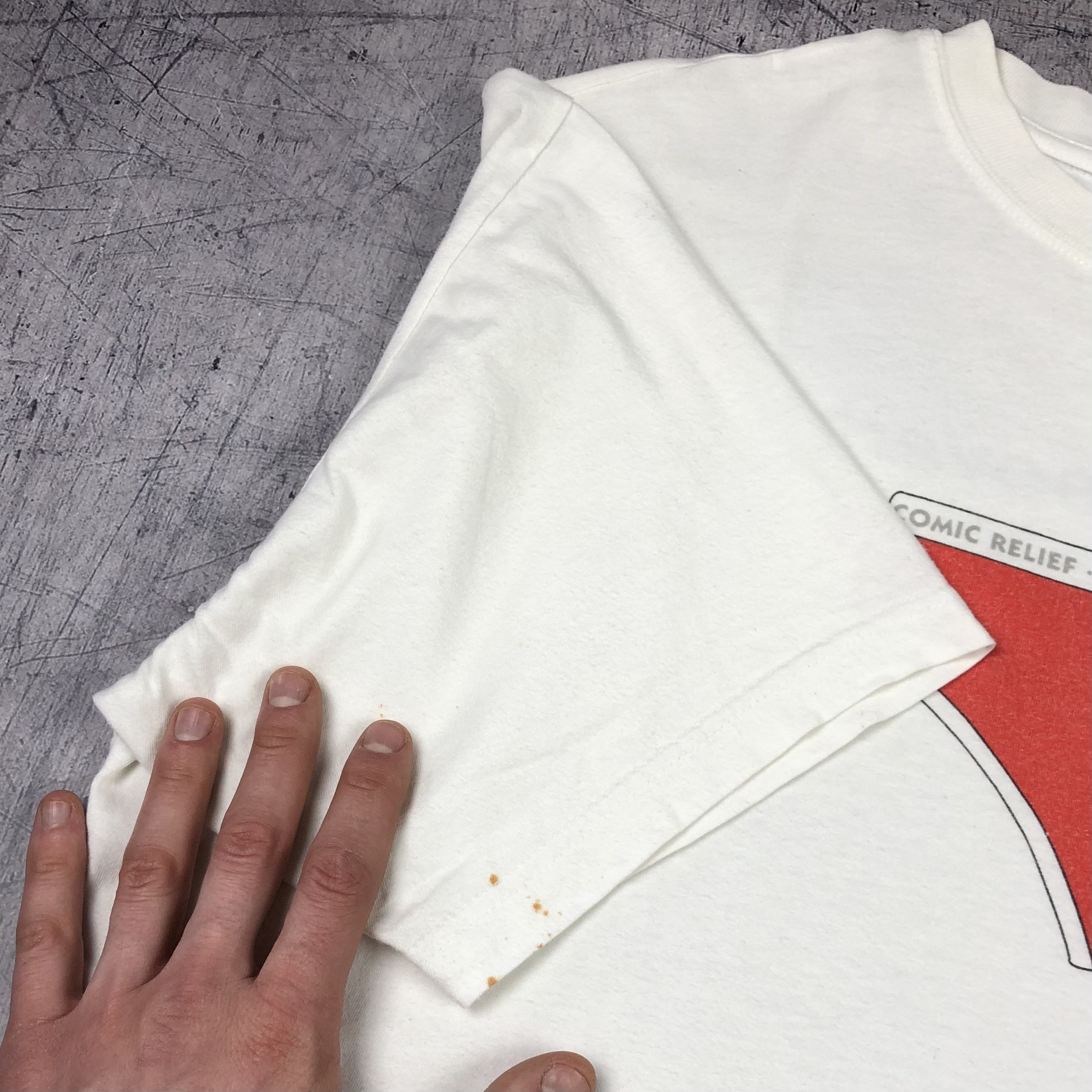 Vintage 2001 Comic Relief Say Pants To Poverty Red Nose Tee Size US XL / EU 56 / 4 - 11 Thumbnail