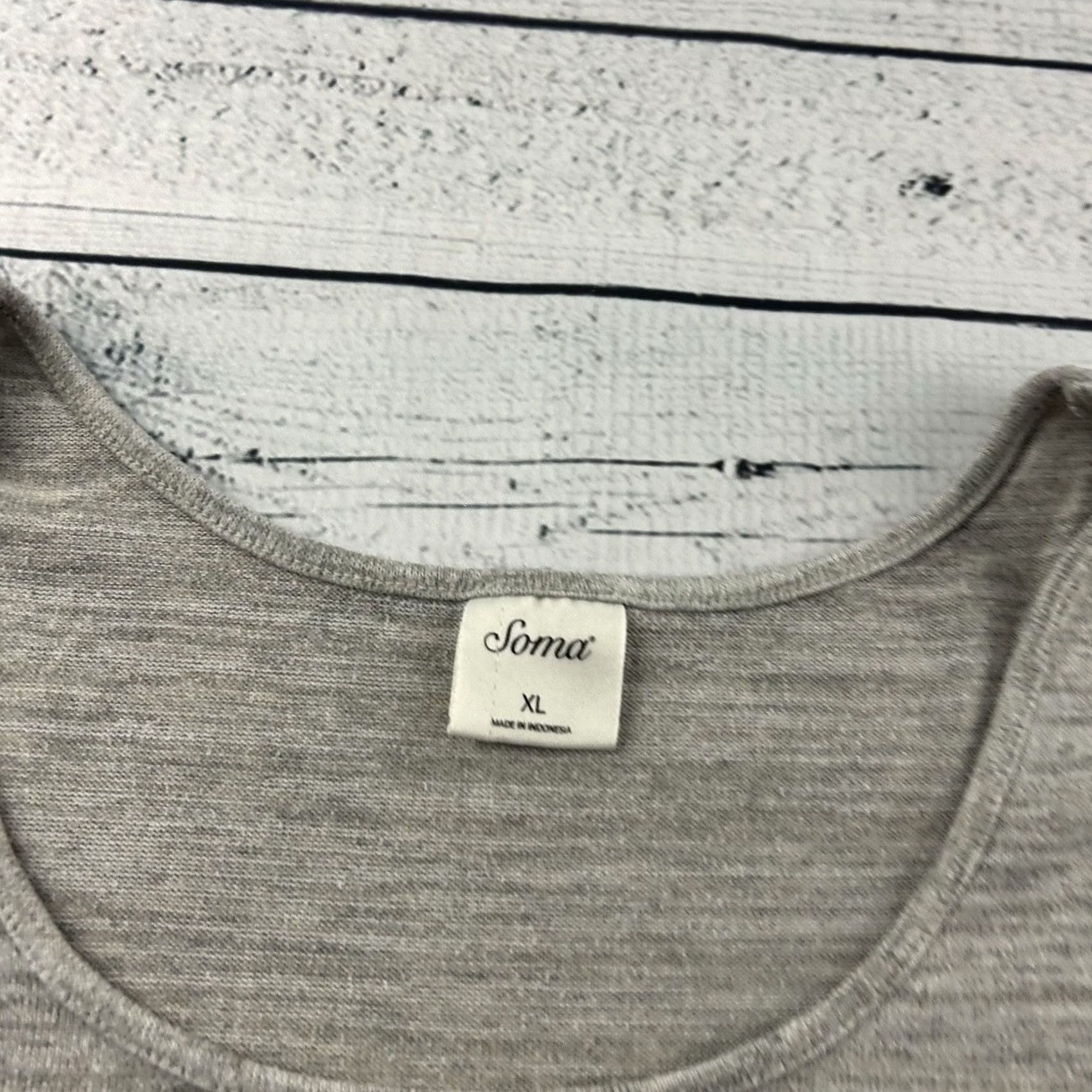 Vintage Soma Short Sleeve Casual Top Women's XL Gray Shirt T-Shirt Womens XL Gray SOMA Short Sleeve Casual Top Size XL / US 12-14 / IT 48-50 - 2 Thumbnail