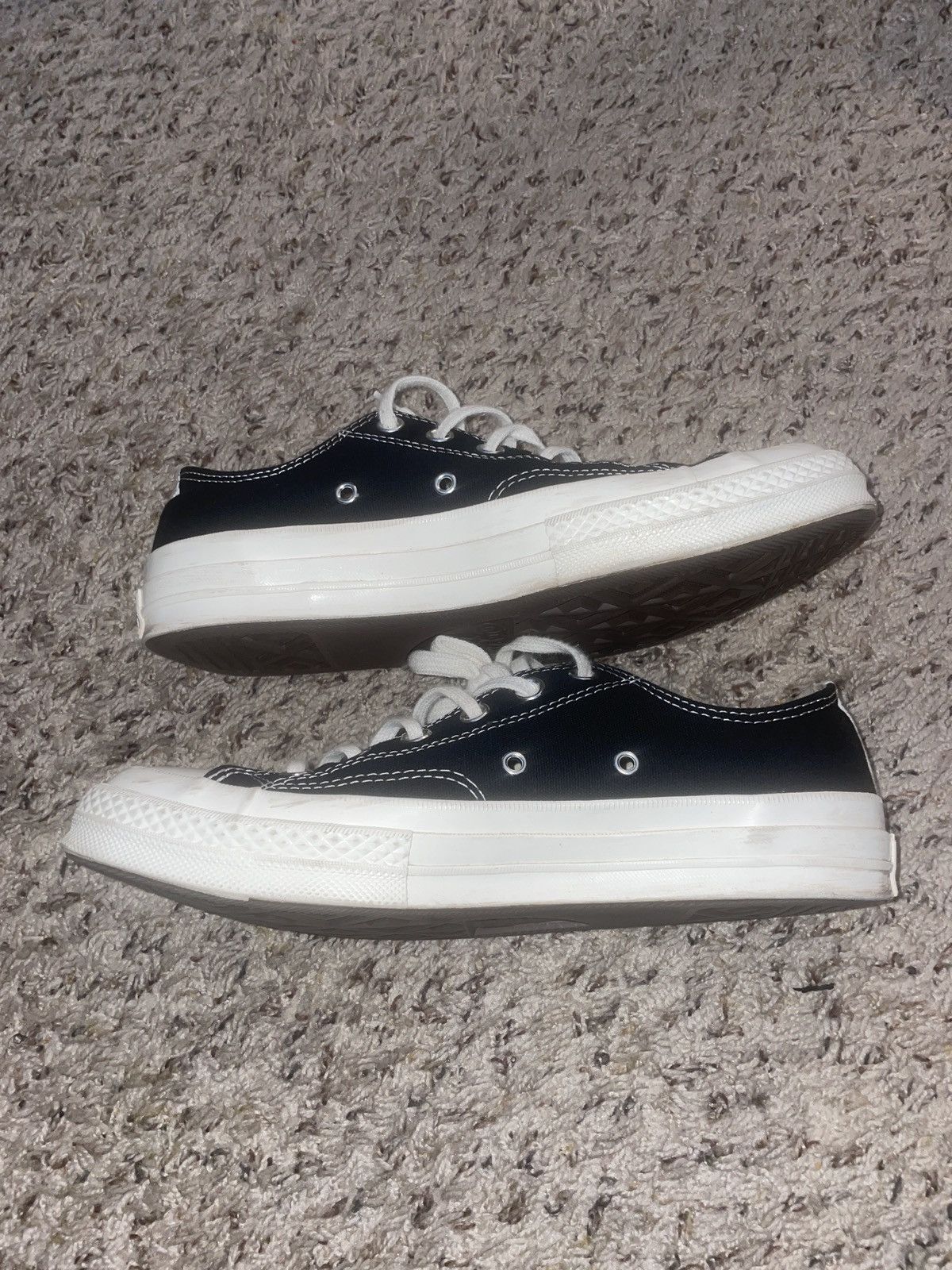 Comme des Garcons Comme des Garçons PLAY Converse Emblem Low Top Canvas Black Size US 8 / EU 41 - 2 Thumbnail