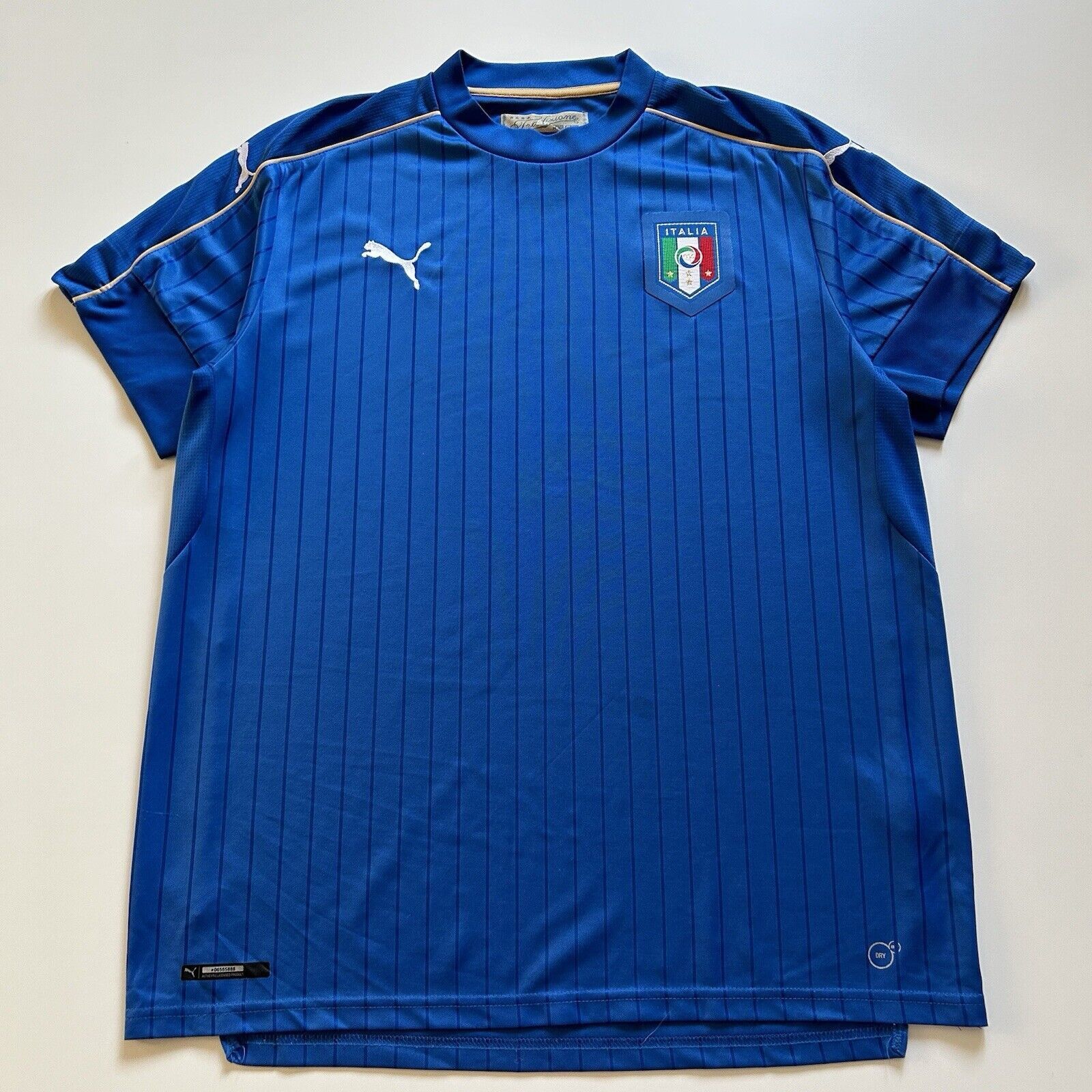 Vintage Puma Italy Soccer Jersey XL Blue Forza Azzuri Rare